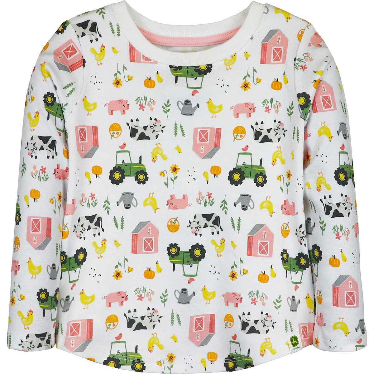 Toddler Pink Barn and Farmland Long Sleeve T-Shirt