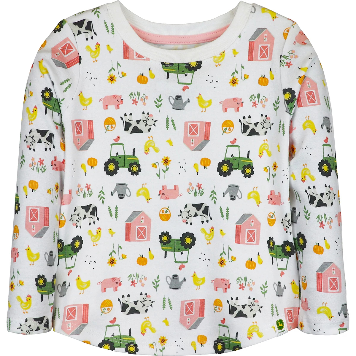 Toddler Pink Barn and Farmland Long Sleeve T-Shirt