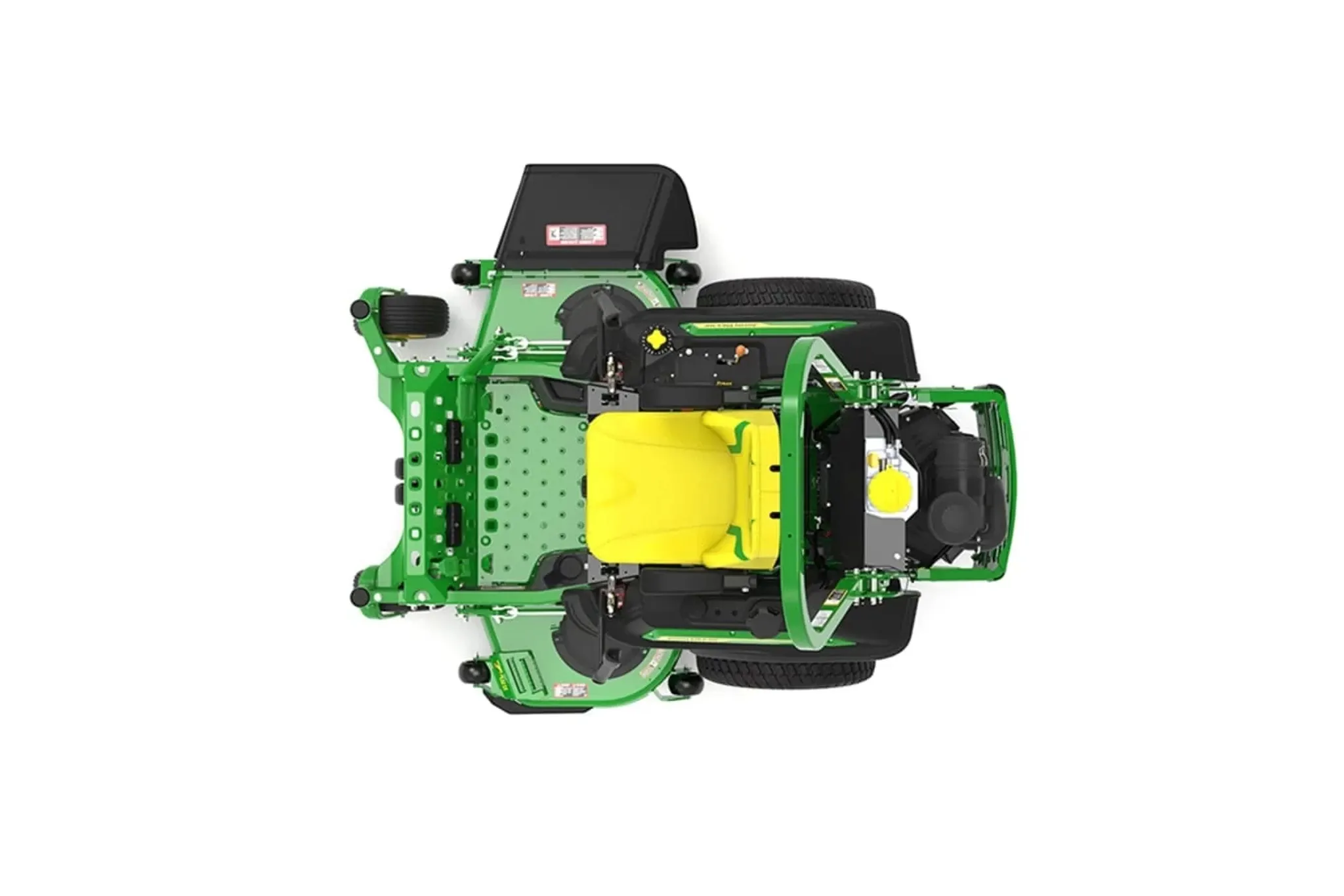 Top facing view of Z965R EFI ZTrak zeroâ€‘turn mower.