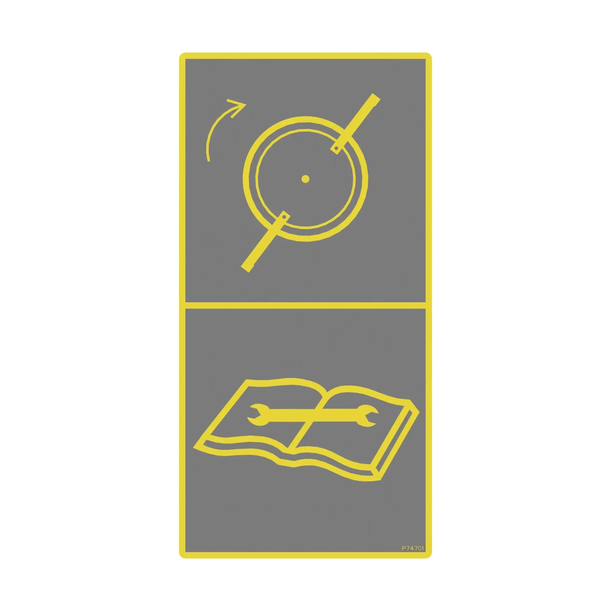 John Deere Blade Rotation Label - P74701