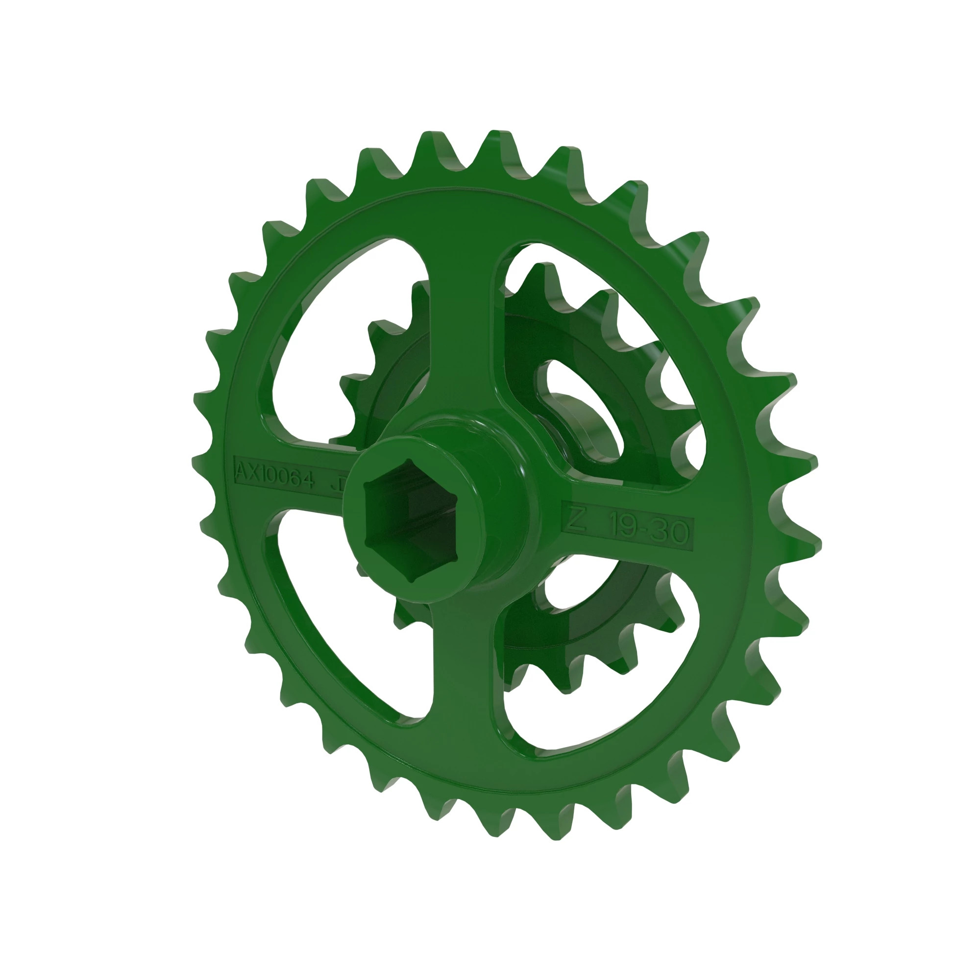 ⚙️ AX10064: Piñón de Cadena Doble, 30 y 19 Dientes John Deere 🚜✅
