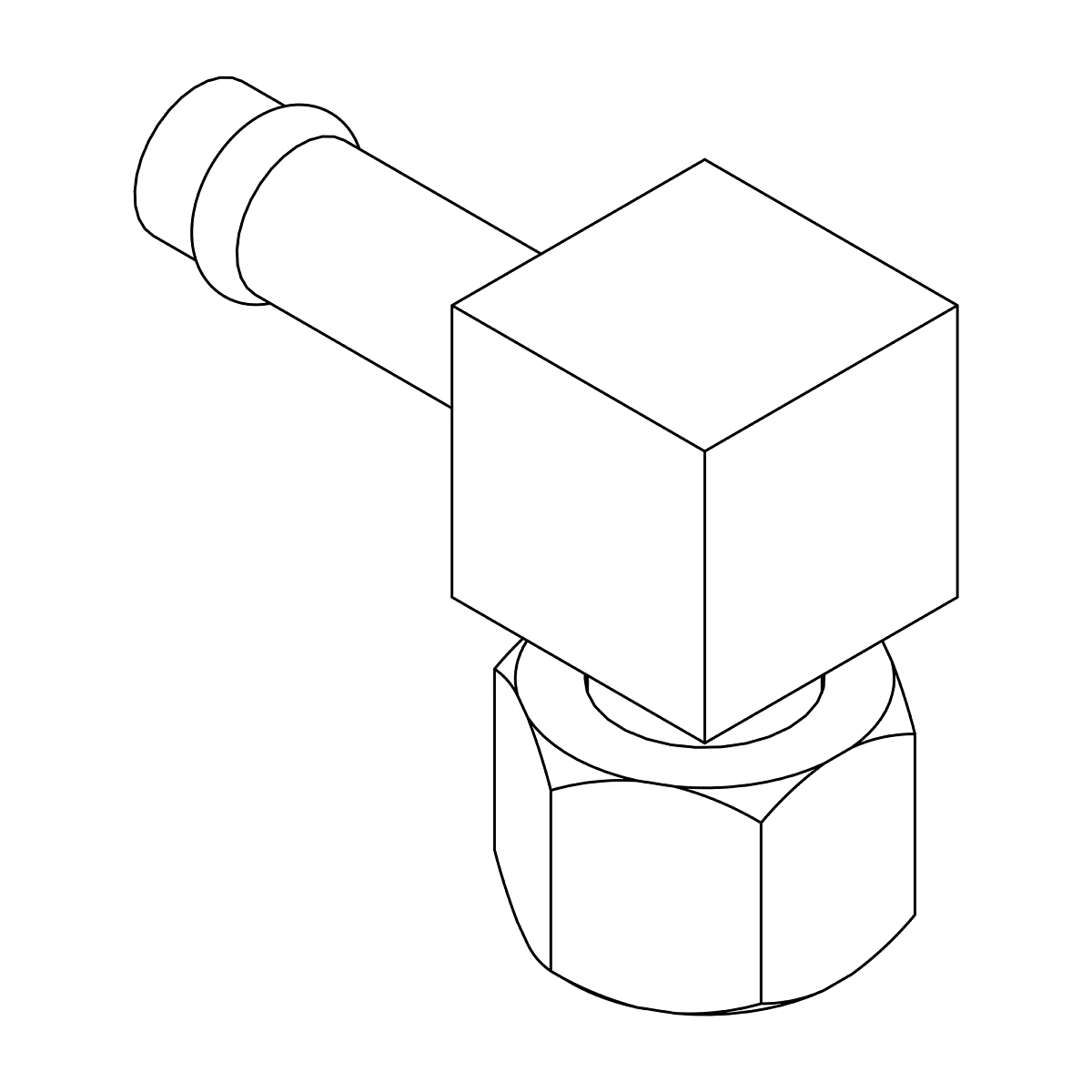 Fitting - Fuel Elbow, Alu