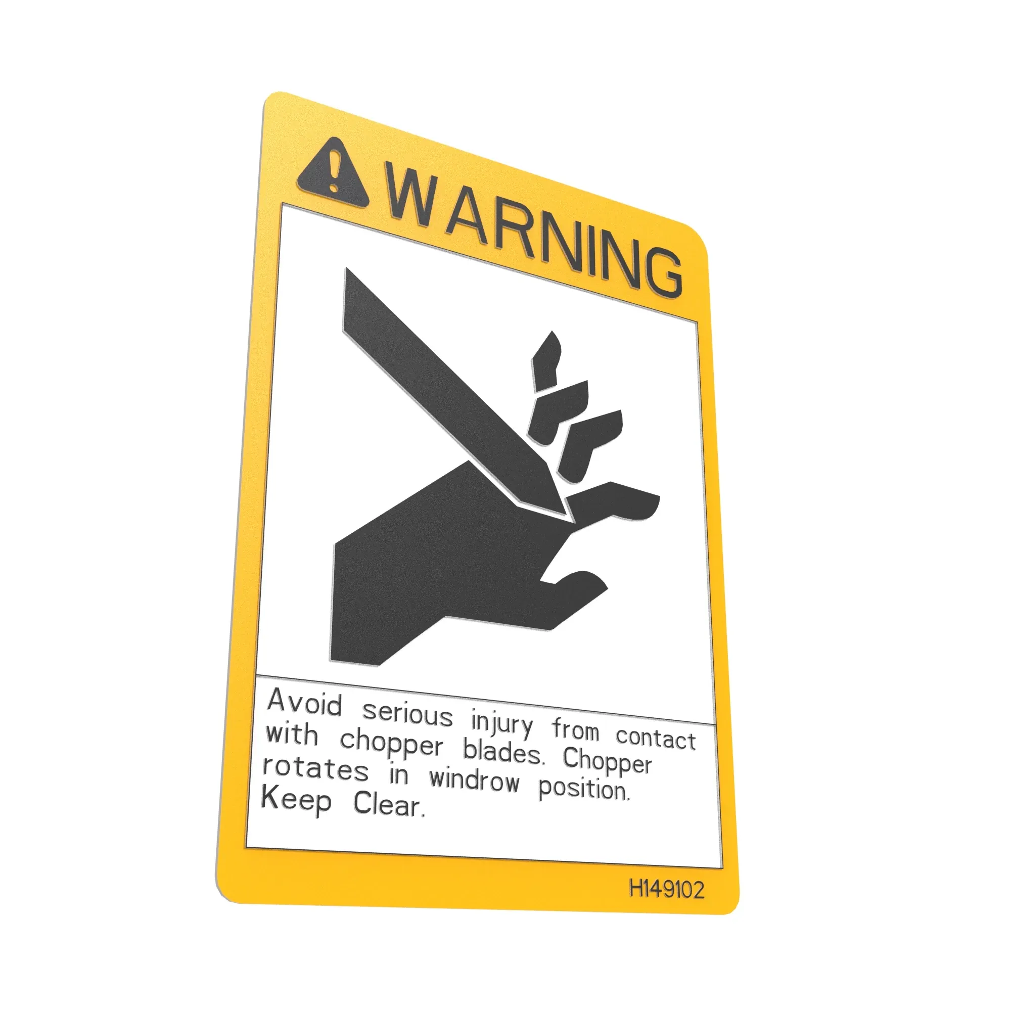 John Deere Chopper Position Warning Label - H149102