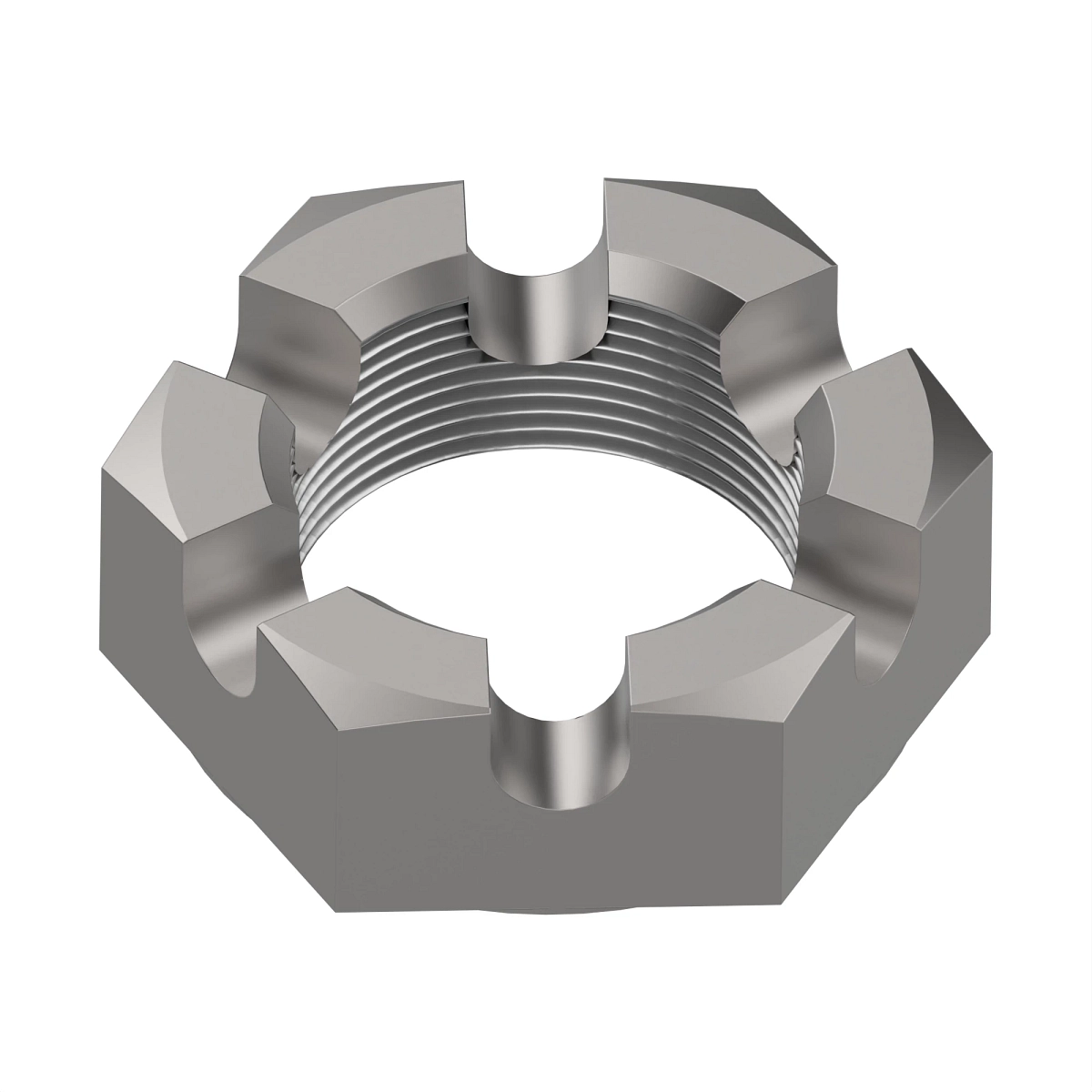 Lock Nut, Hex Slotted 1"-14 Zn