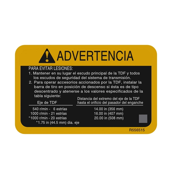 John Deere Label - R556515