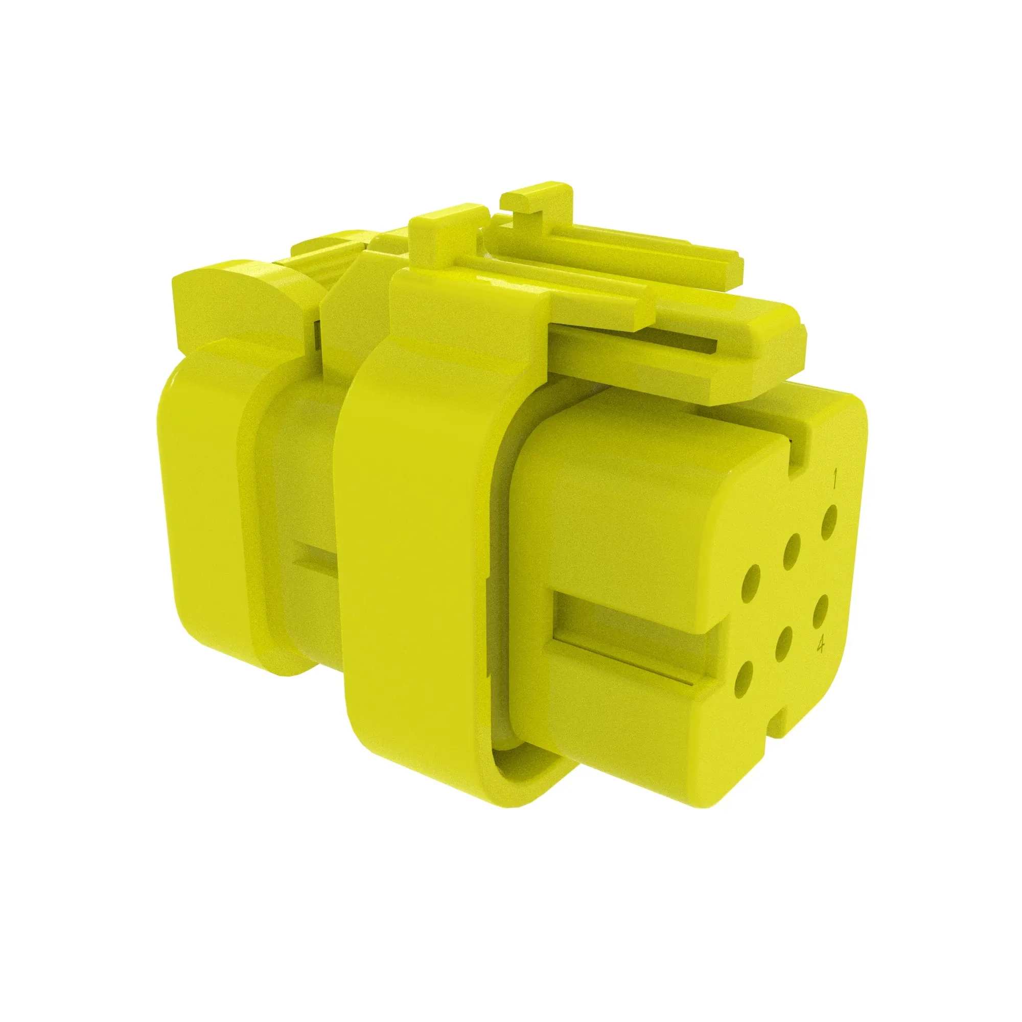 John Deere Yellow Electrical Connector Housing, Cavities 6 - 57M9752