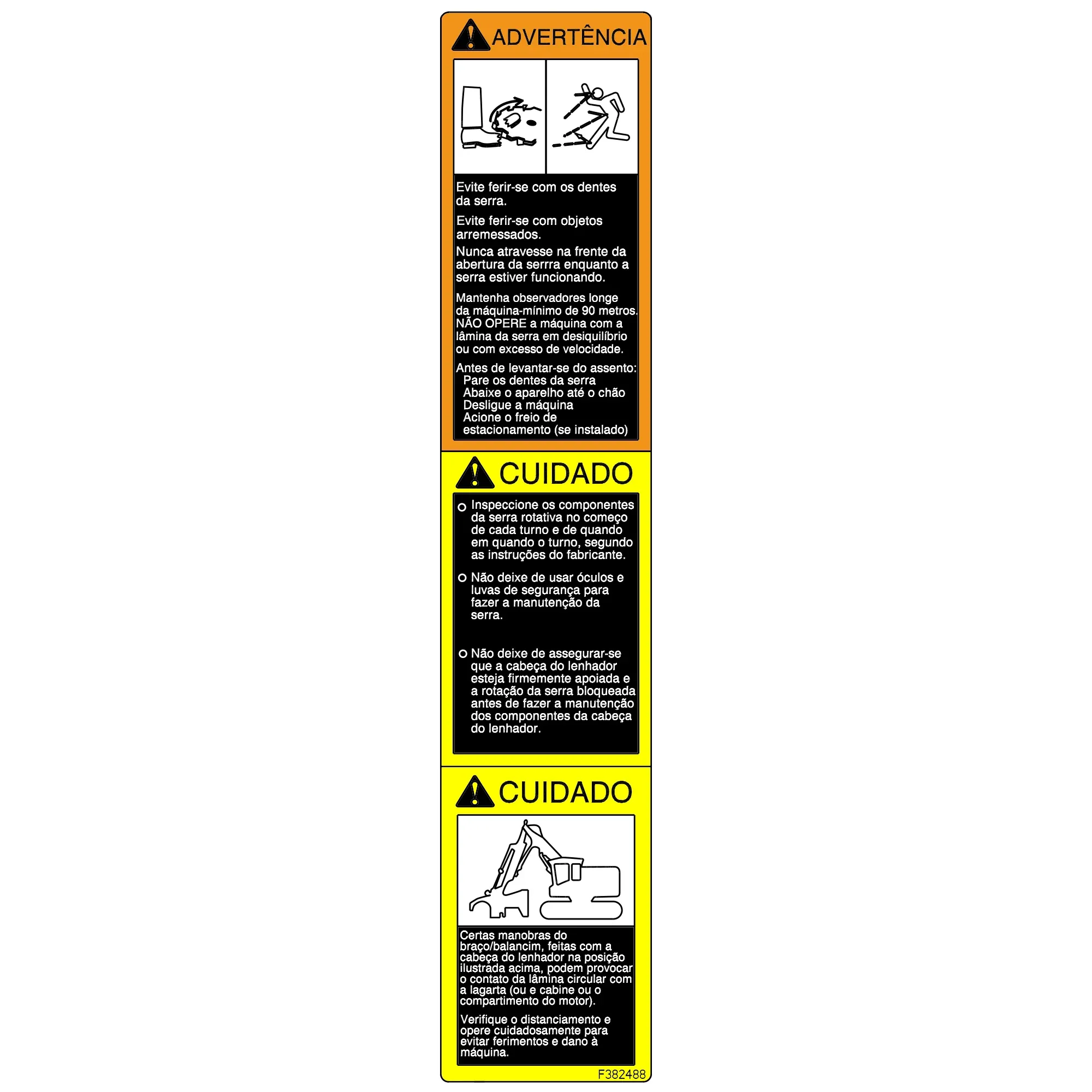 John Deere Caution Label, Portuguese - F382488