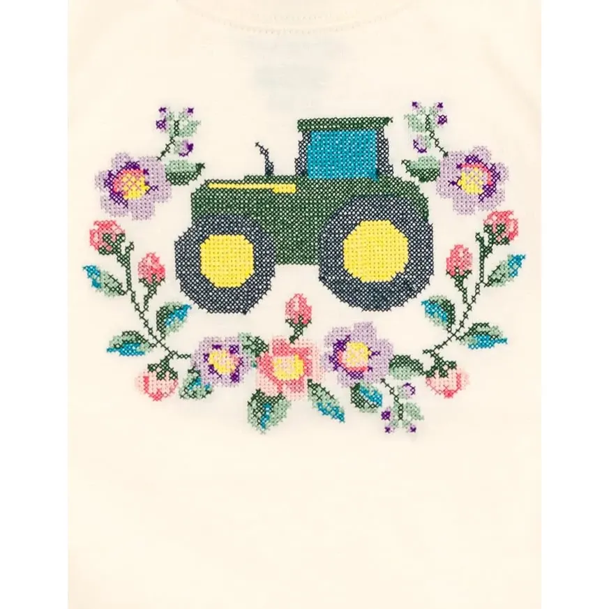 Toddler Floral Tractor Long Sleeve T-Shirt