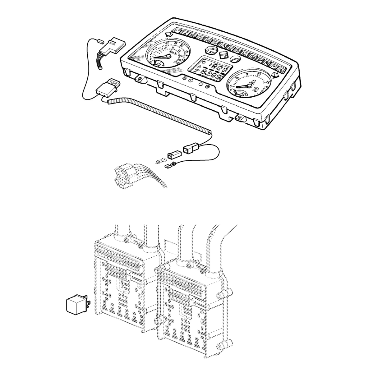 John Deere Dual Gauge Instrument Cluster - AL153392