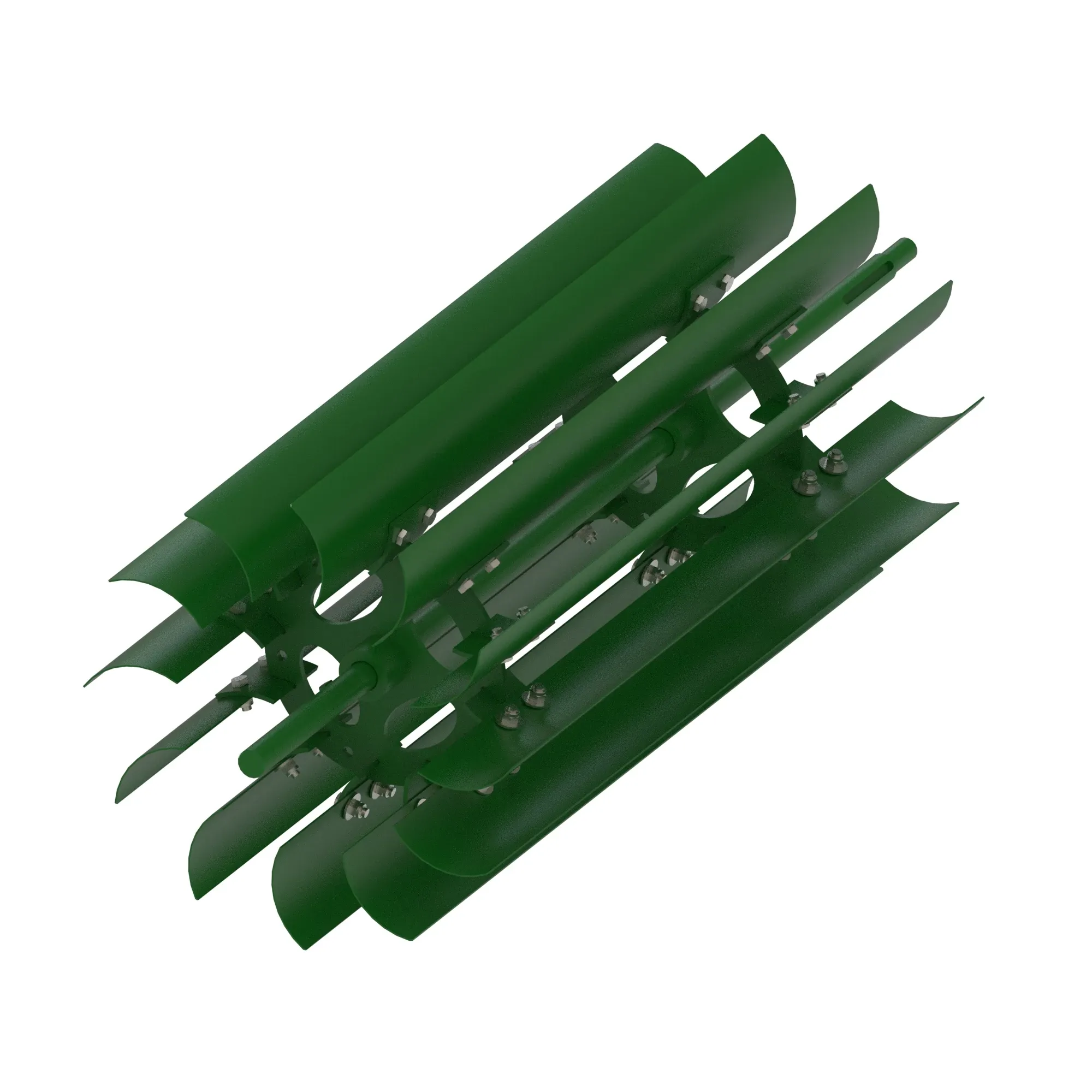 FAN WITH SHAFT AND DEFLECTORS