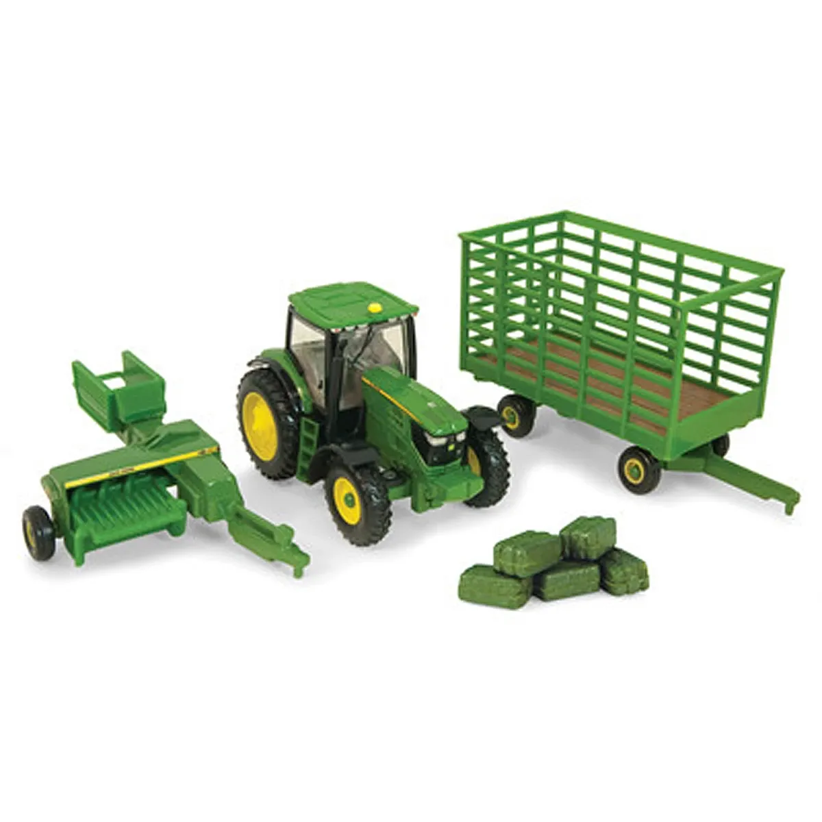 "1/64 6210 Tractor With Baler and Wagon"
