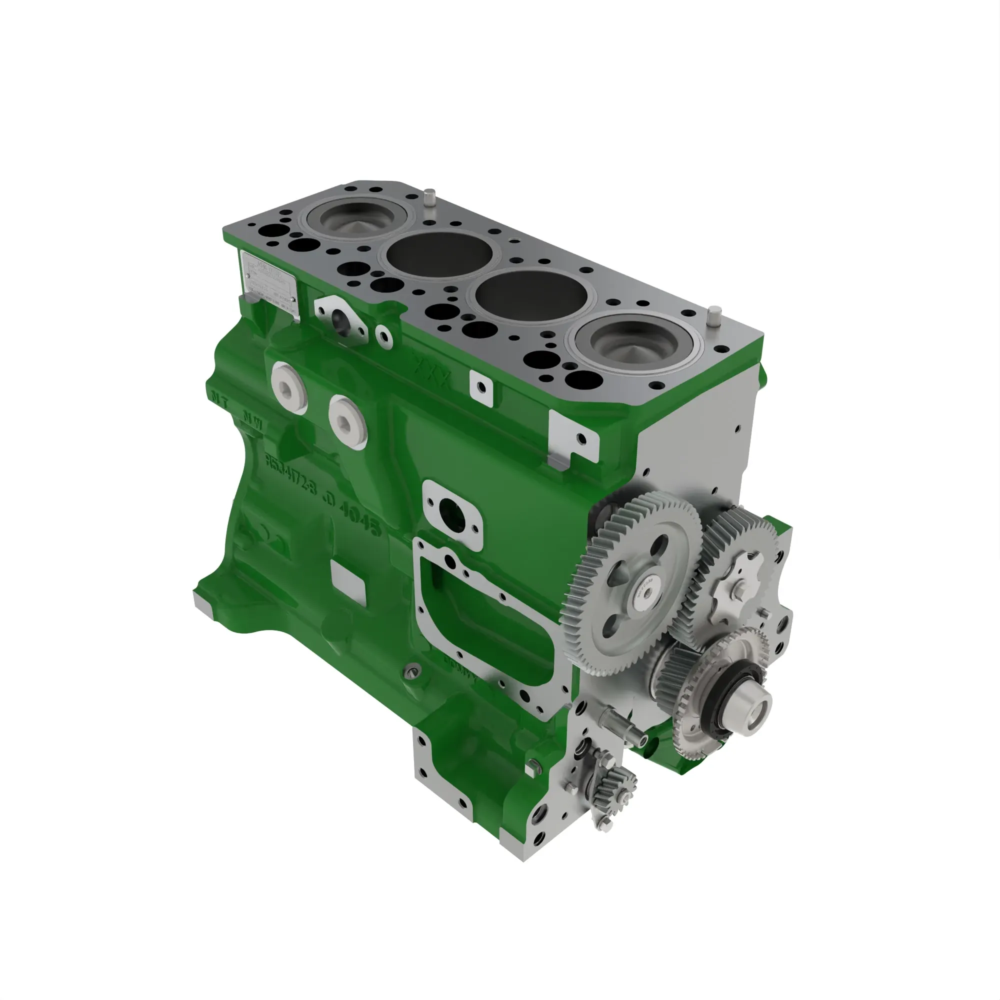 John Deere Short Block Assembly, 4045HF475, 4.5L - RE520380