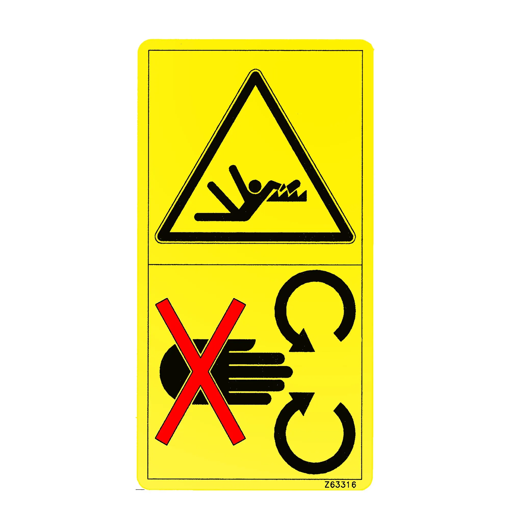 John Deere Entangle-Other, Safety Sign Label - Z63316