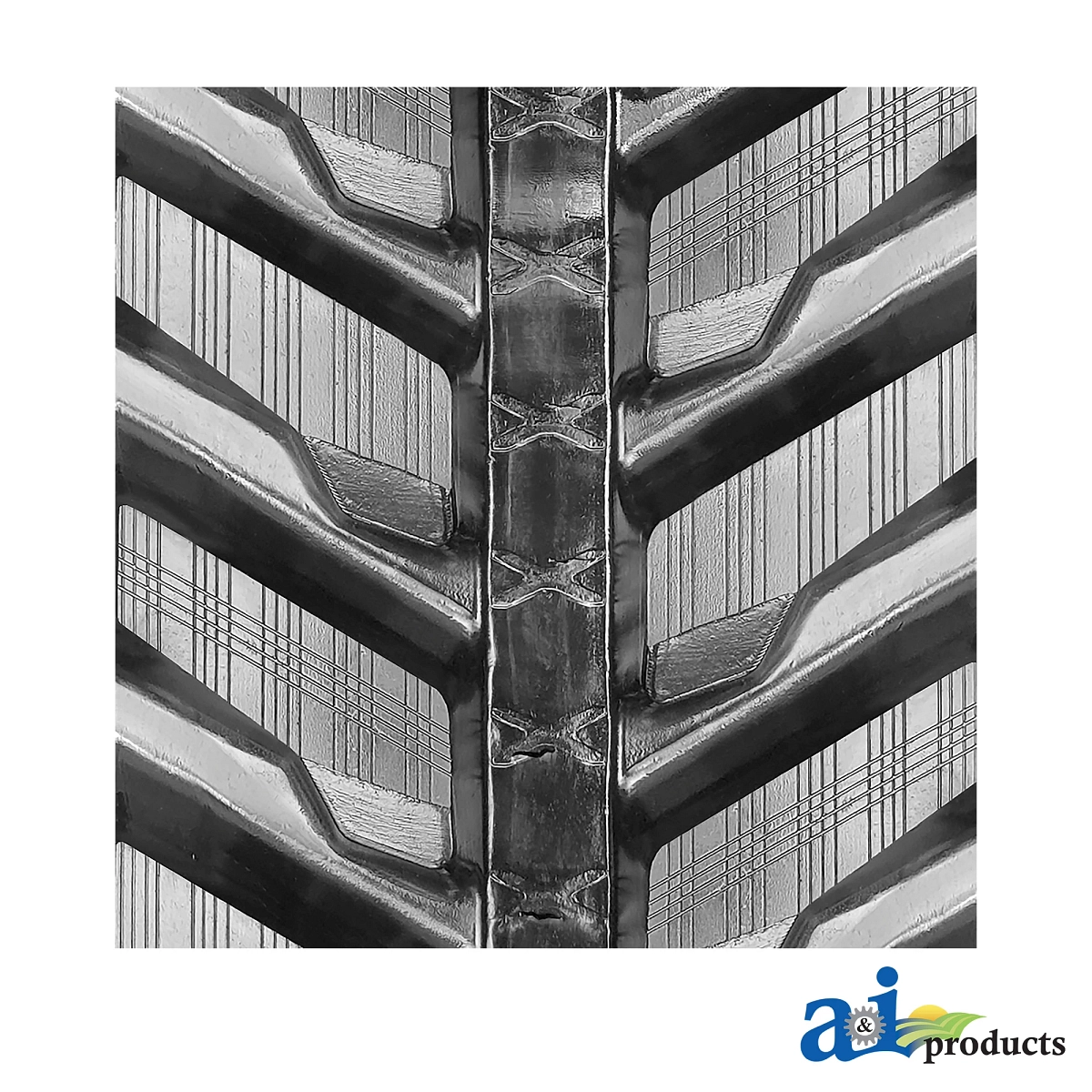 A&I Products D2 Tread Pattern Rubber Track, Width 300 mm, Pitch 52.5 mm, Links 80 - A-300525N80