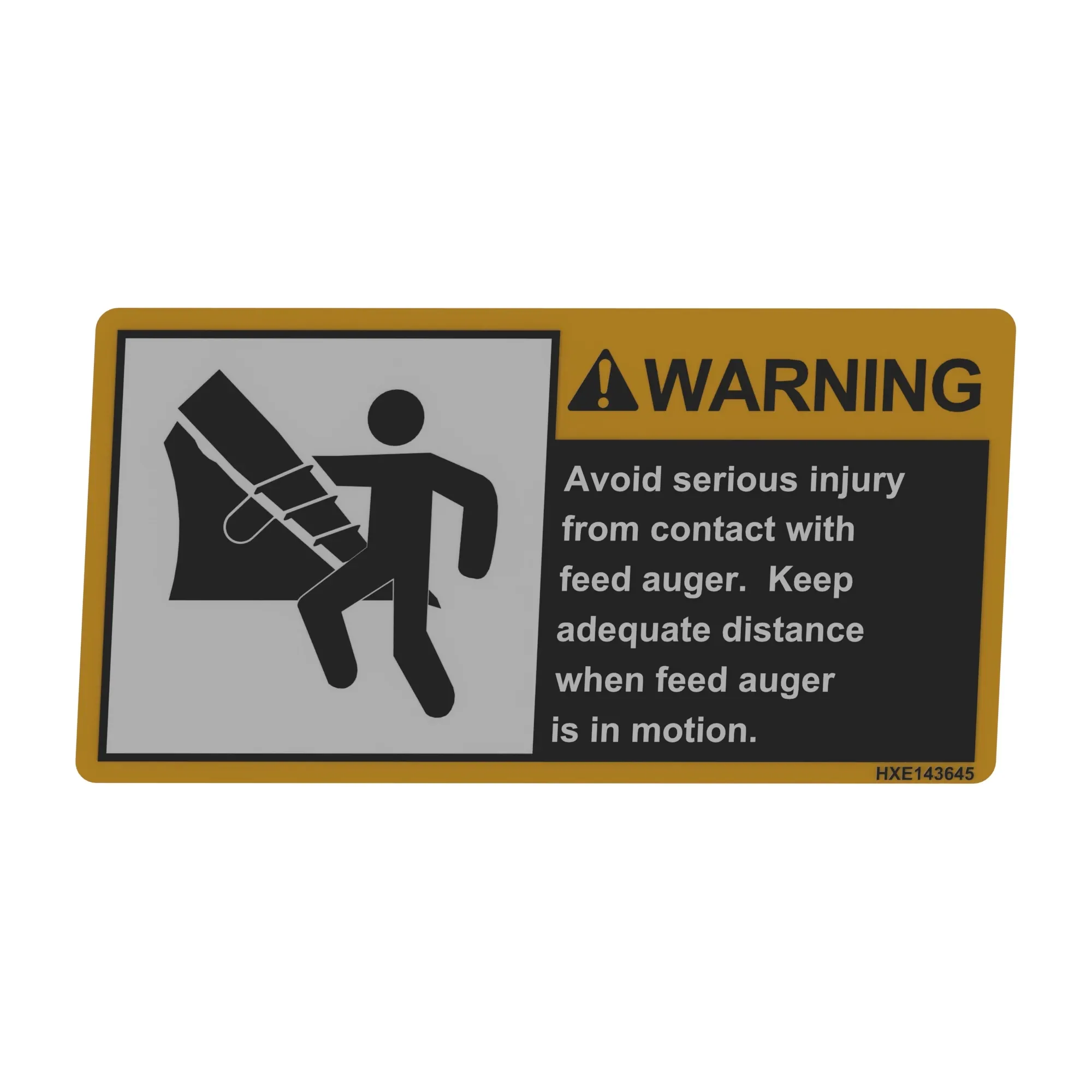 John Deere Text English (Warning) Mechanical Safety Sign Label - HXE143645