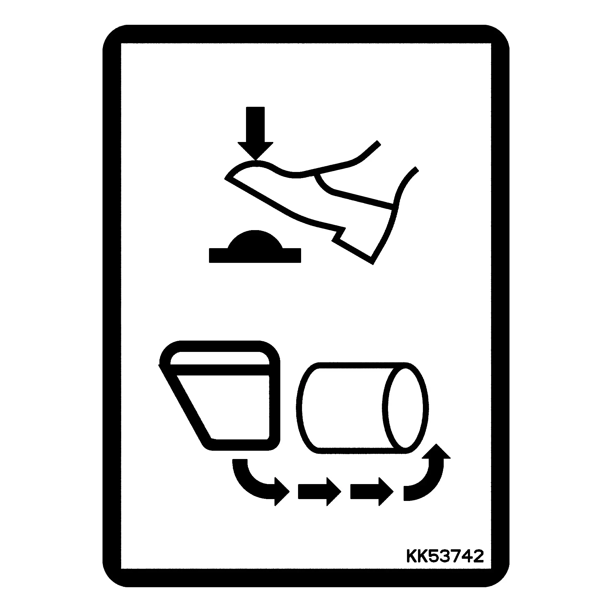 John Deere Floor Switch Instruction Text Free Label - KK53742