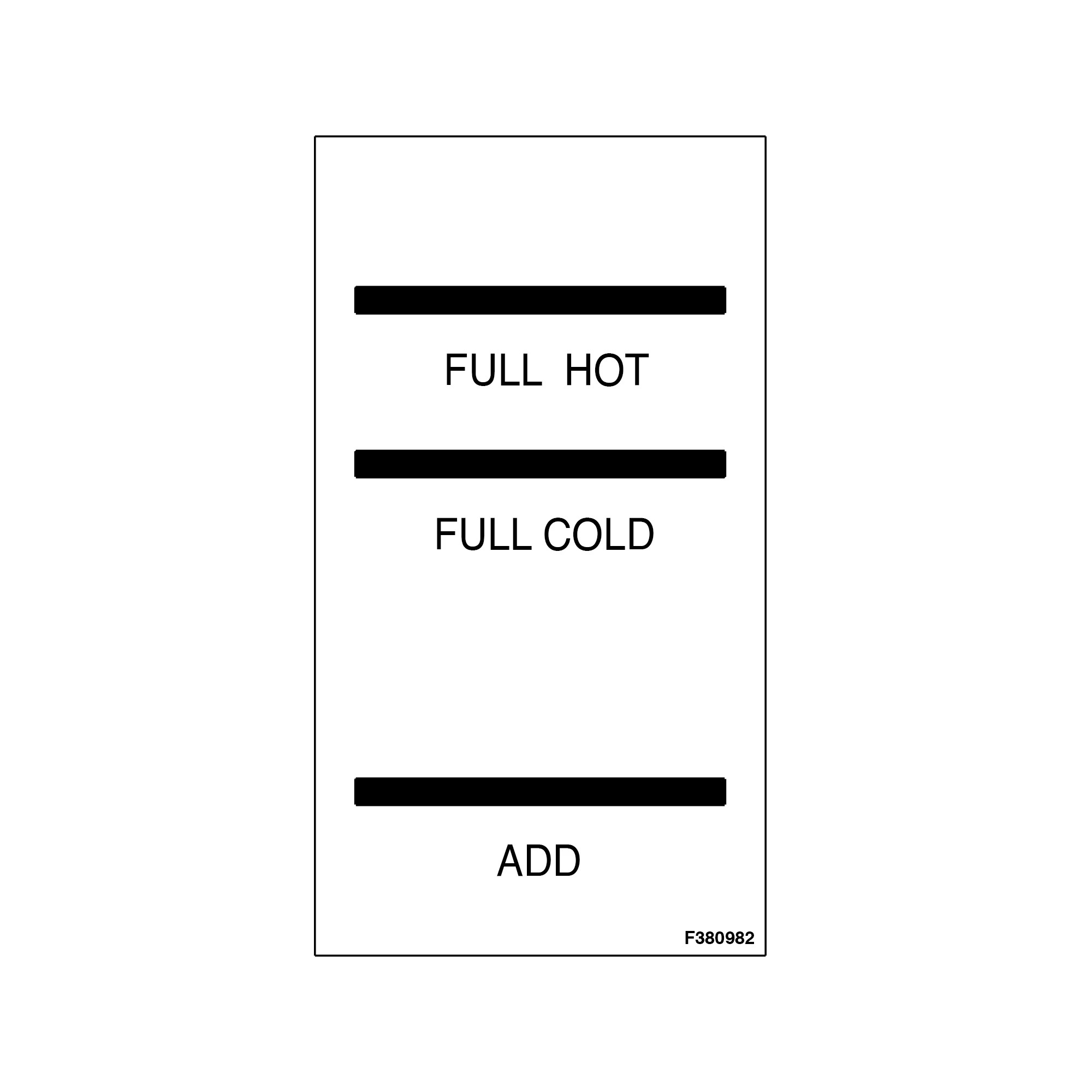 John Deere Hydraulic Tank Level-F Label - F380982