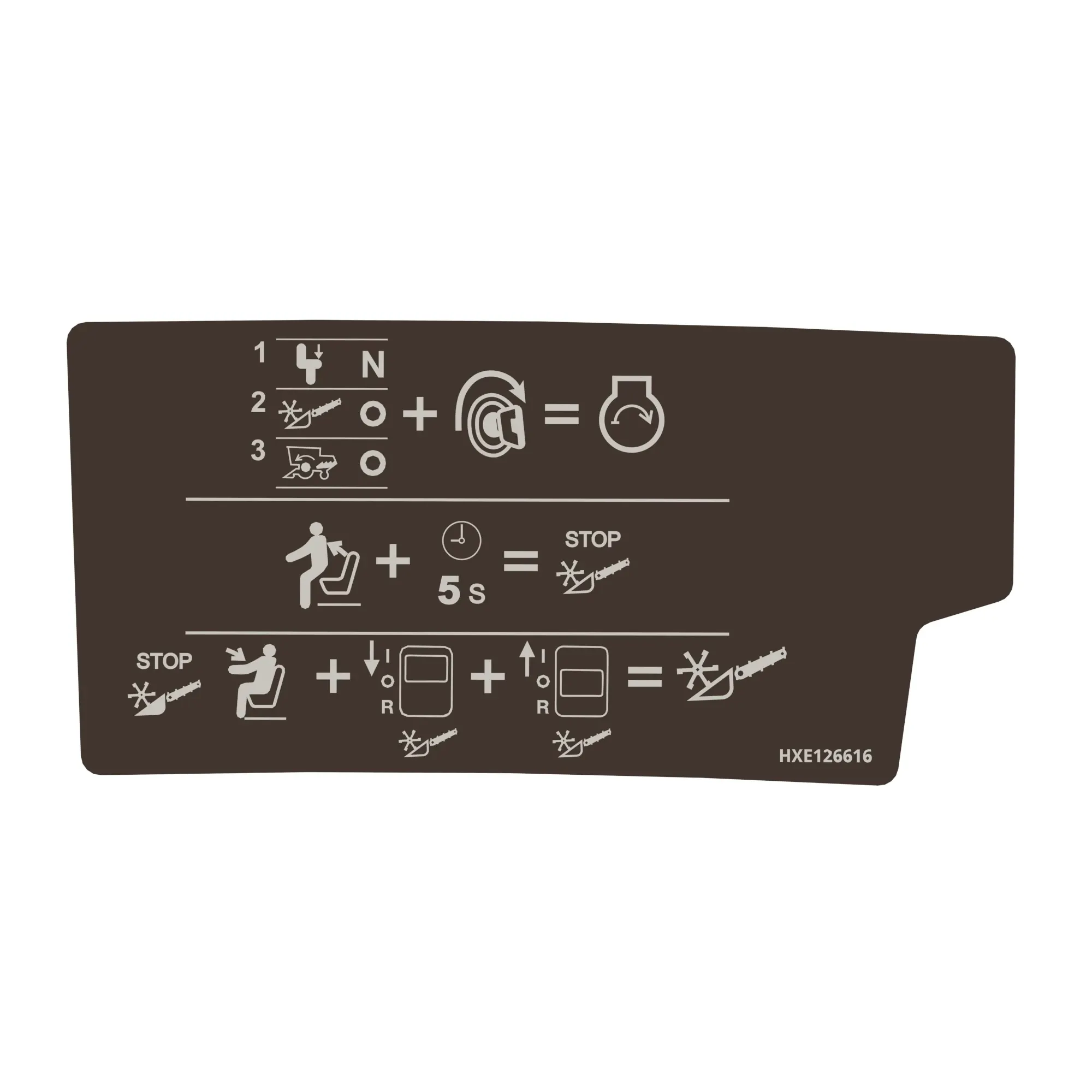 John Deere Command Arm Label - HXE126616