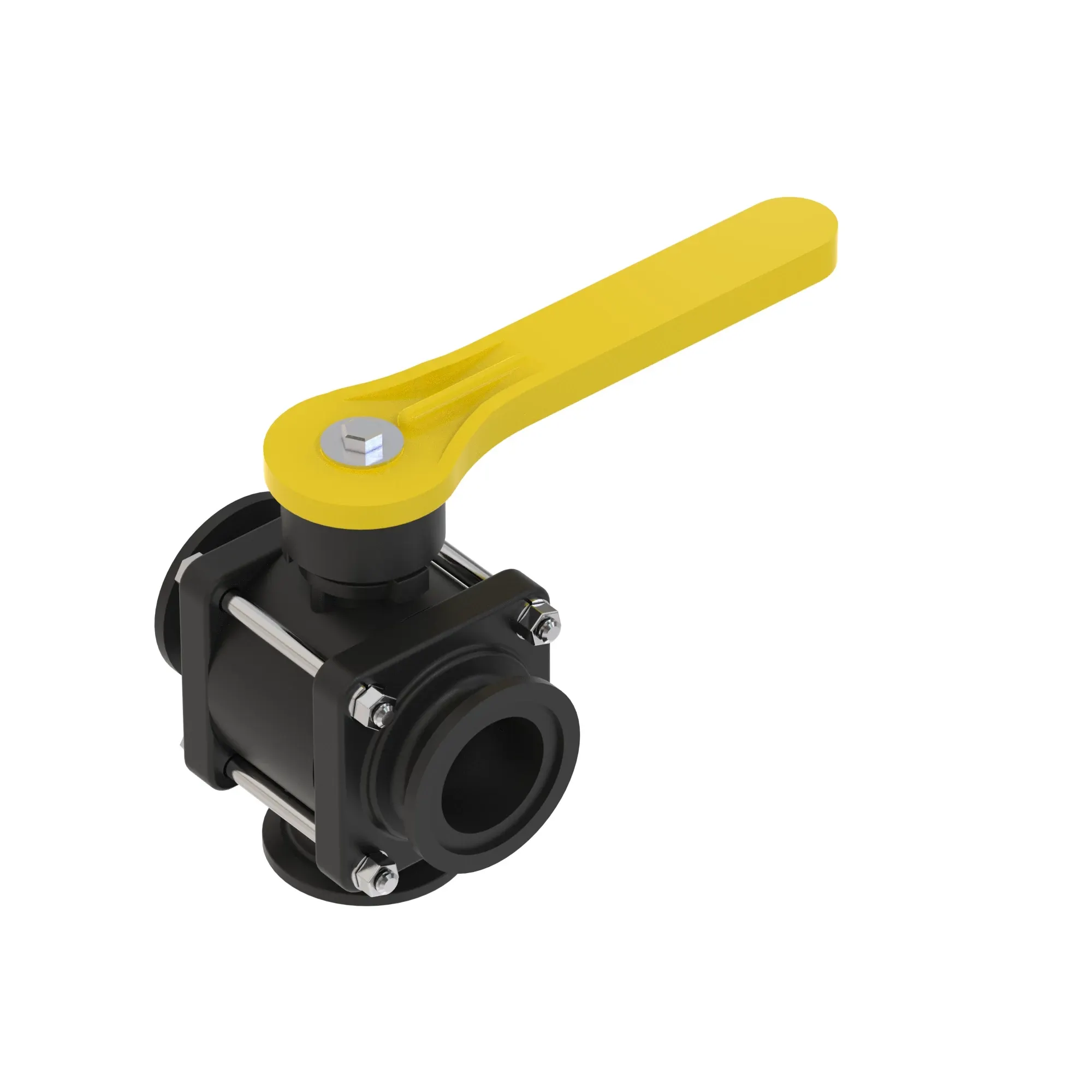 VALVE, 3-WAY 2" BOTTOM LOAD FL PORT RAISED HANDLE