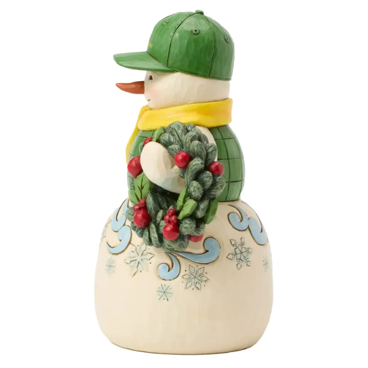 Festive John Deere Snowman Statue