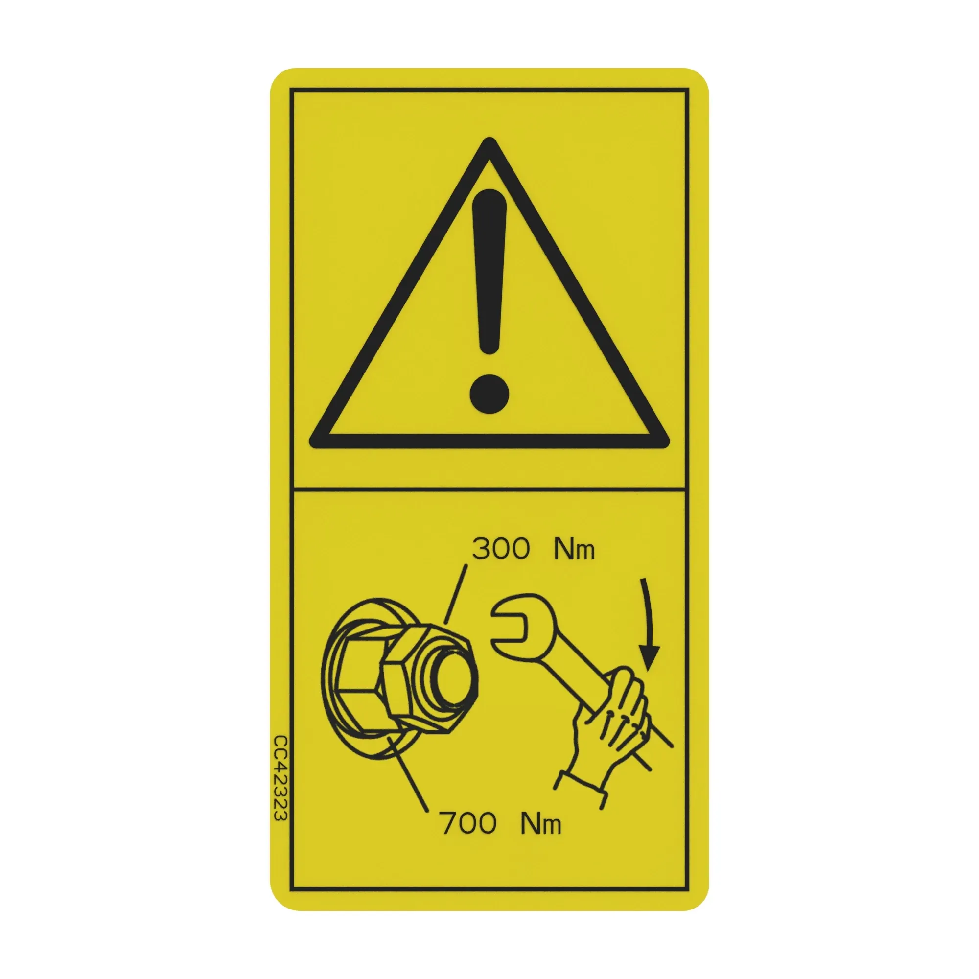 John Deere Security Label, torque Label - CC42323
