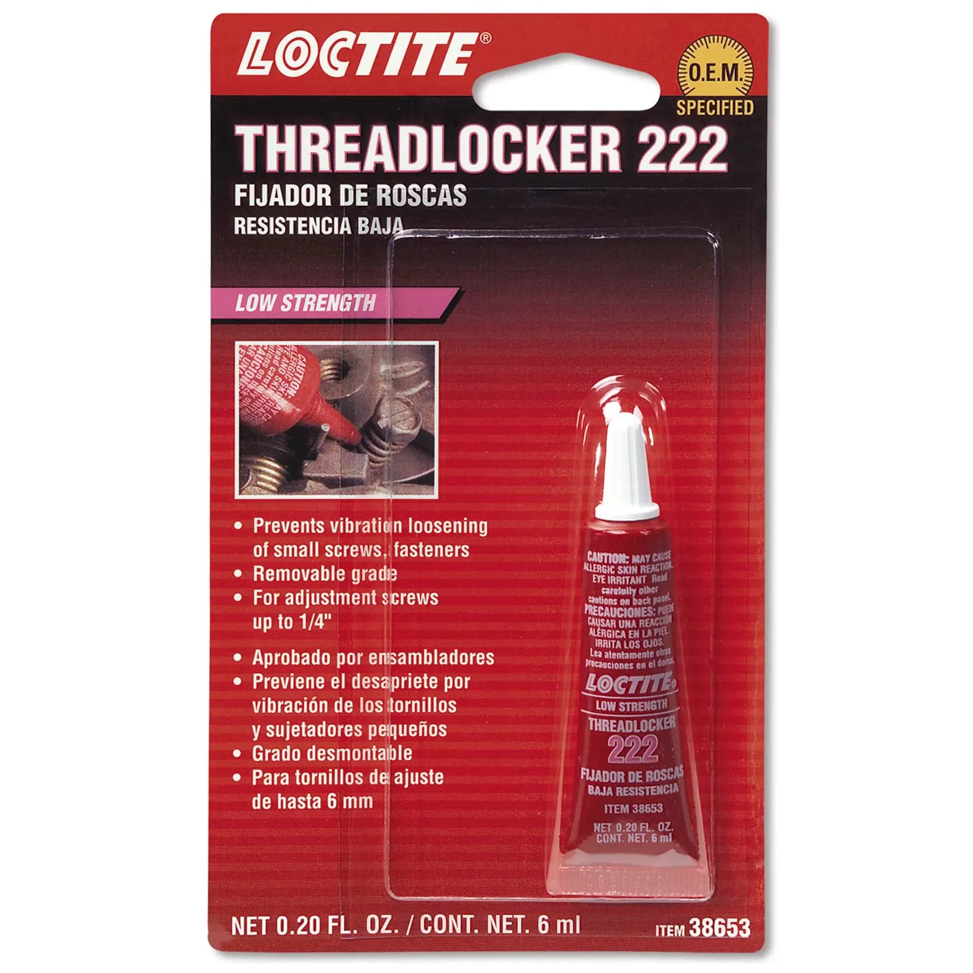 John Deere LOCTITE Threadlocker 222™ Purple Low Strength Adhesive, 6 ml (0.20 Fluid Oz) Tube - PM38653