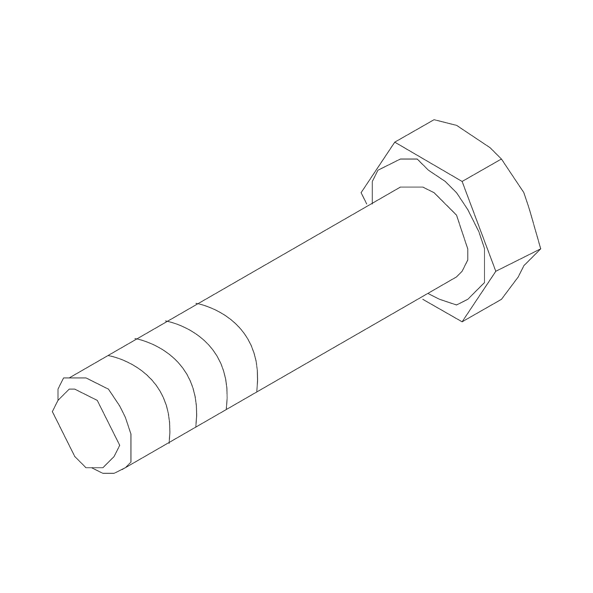 John Deere Hexagonal Head Screw, 5/8" X 2-1/4" - 19H3707