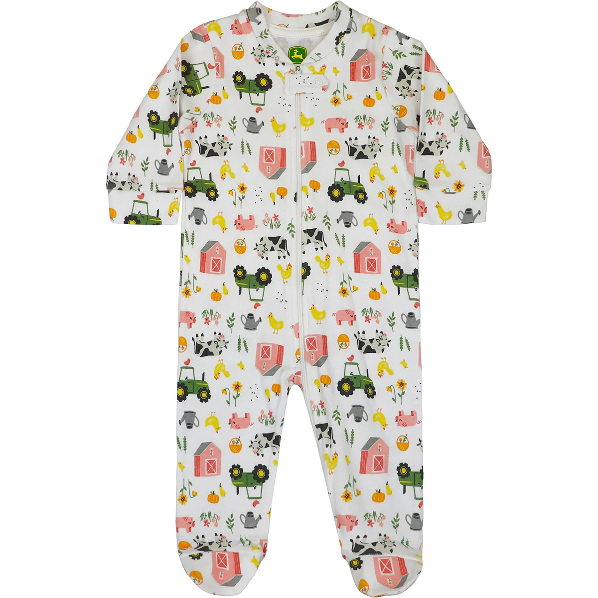 Infant Pink Barn and Farmland Footie Pajamas
