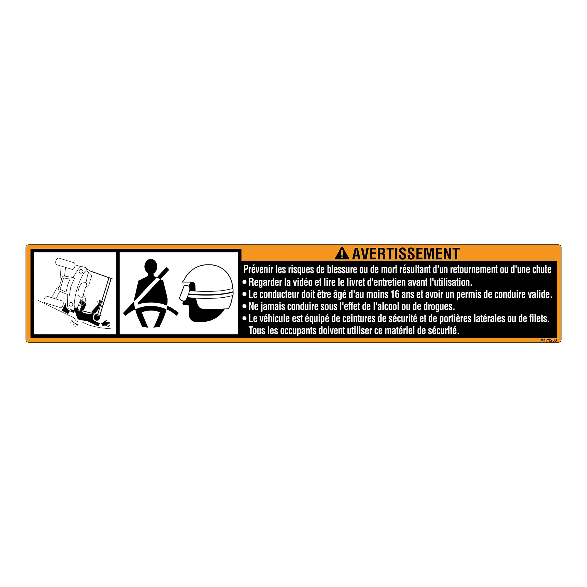 John Deere Warning Label, French - M171203