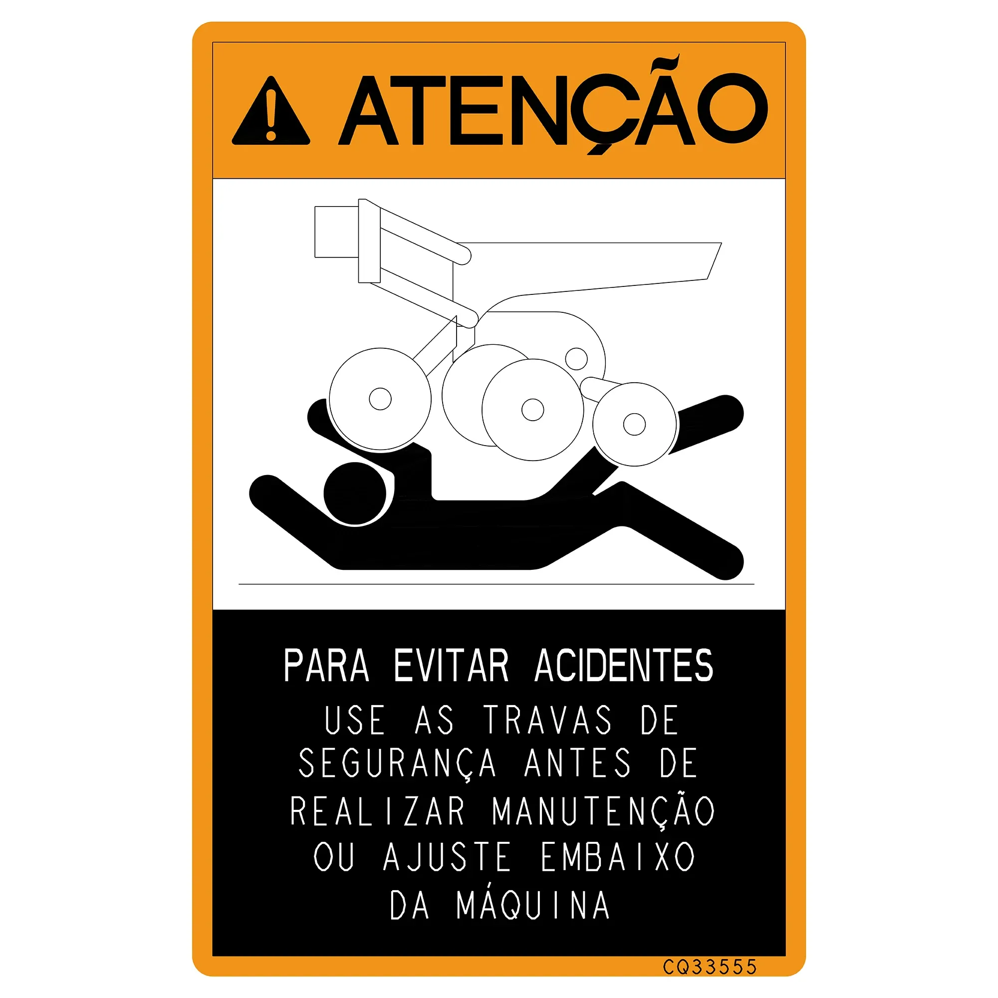 John Deere Mechanical-Crush, Safety Sign Label - CQ33555