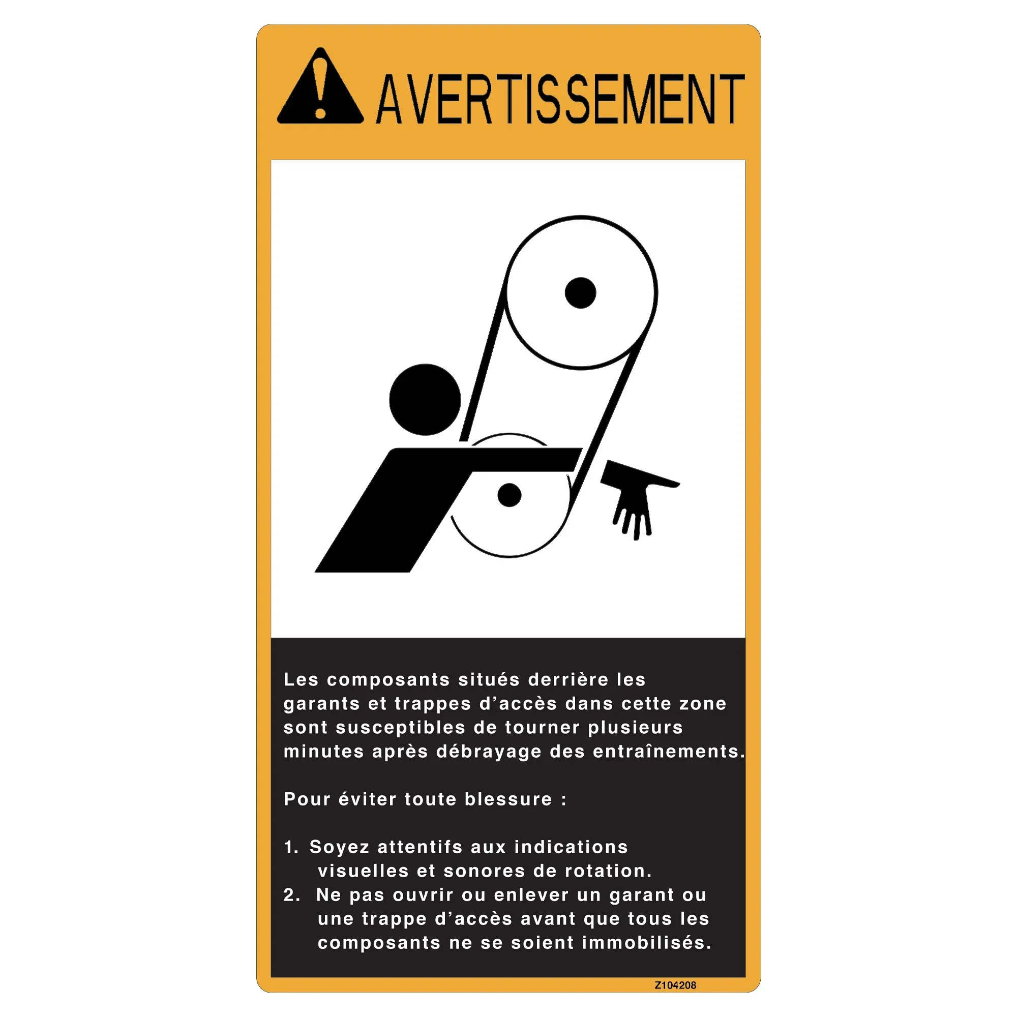 John Deere Safety Sign, Label - Z104208