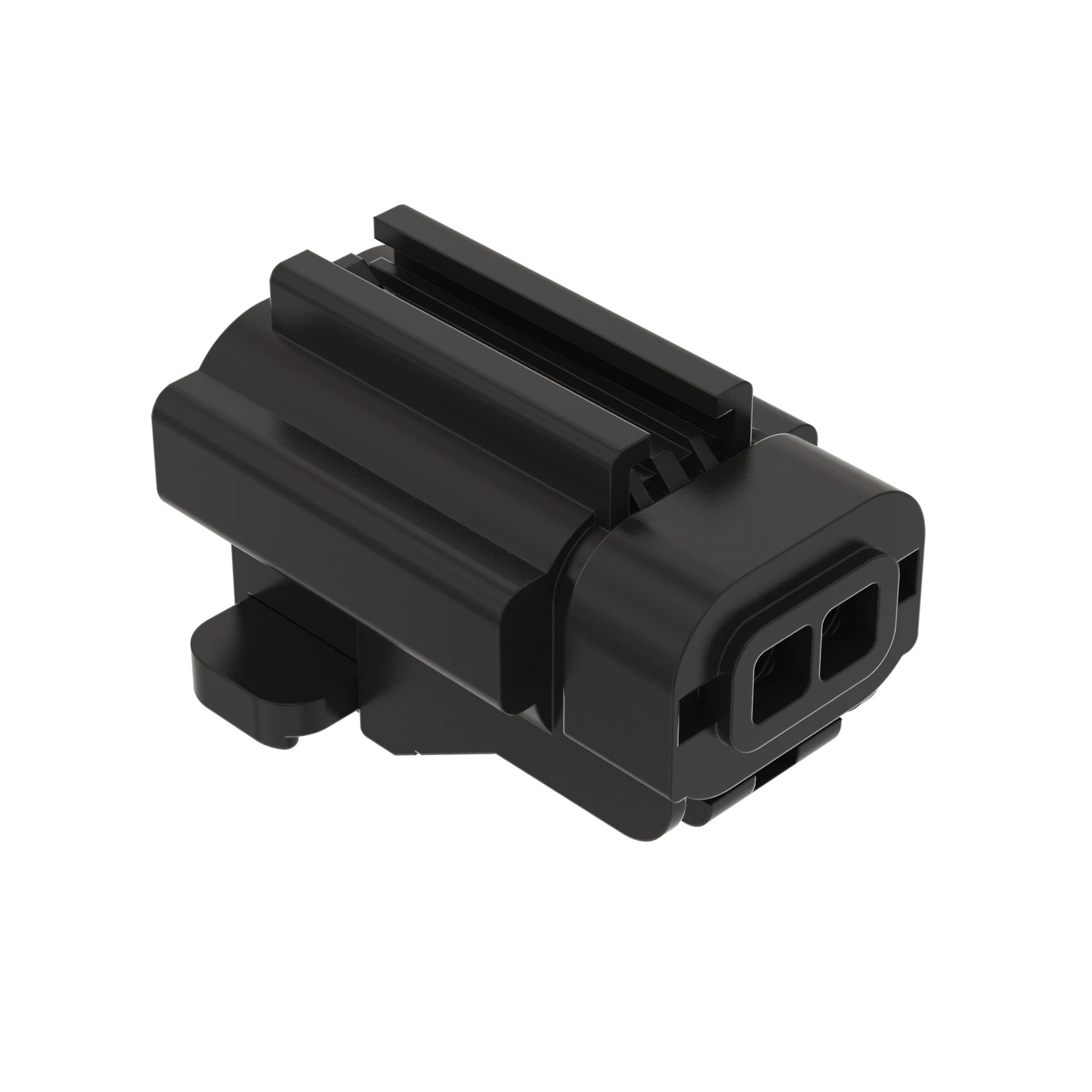 John Deere Dark Gray External Electrical Connector Housing, 2 Cavities - 57M11413