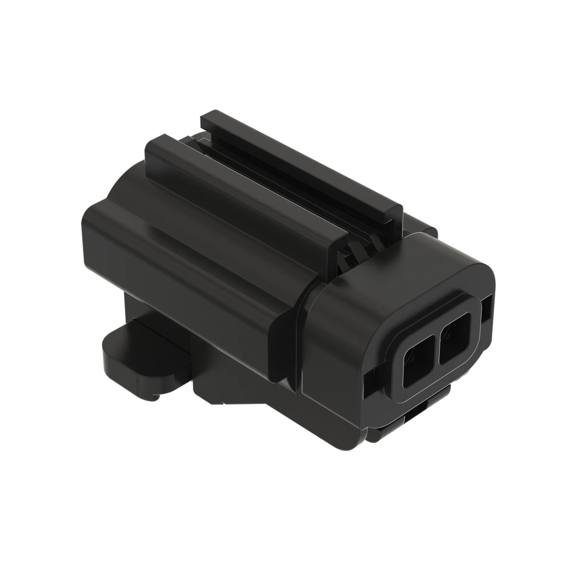 John Deere Dark Gray External Electrical Connector Housing, 2 Cavities - 57M11413