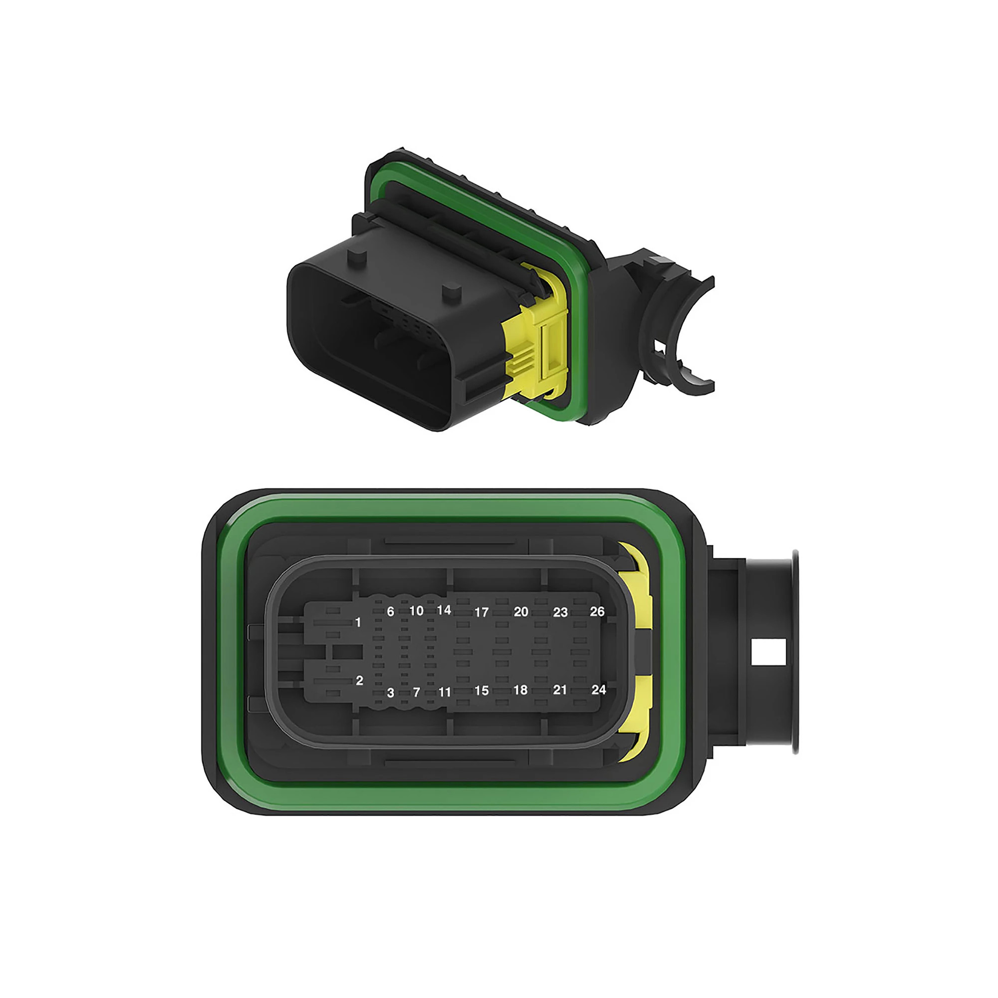 CONN TYCO MCP 26W MS BLK PSLTC