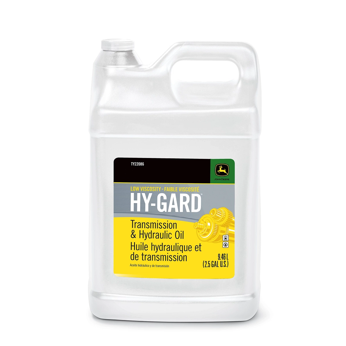 John Deere Transmission and Hydraulic Oil, Low Viscosity Hy-Gard™, 9.46 Liter (2.5 Gallon) - TY22086