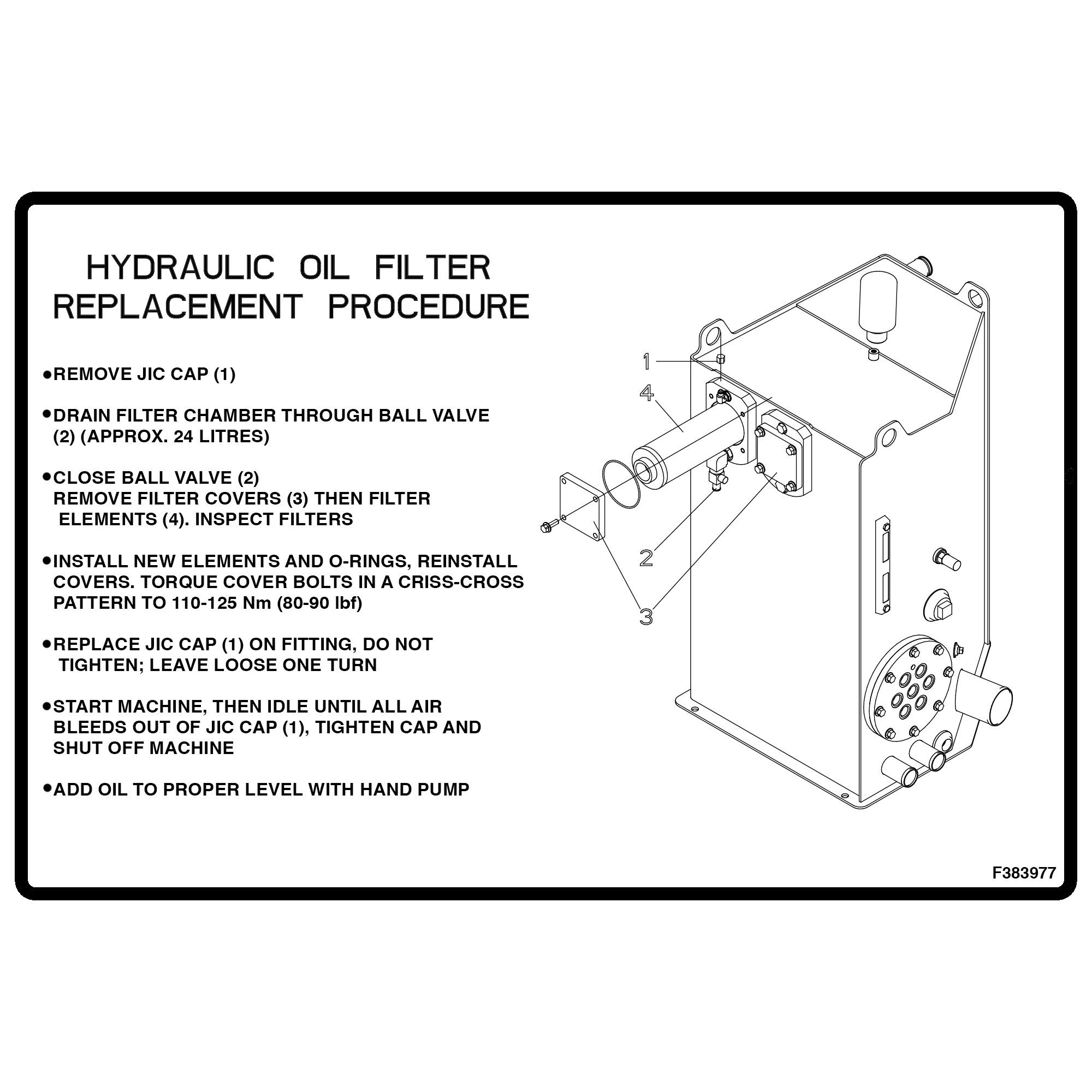 John Deere Hydraulic Filters Label - F383977