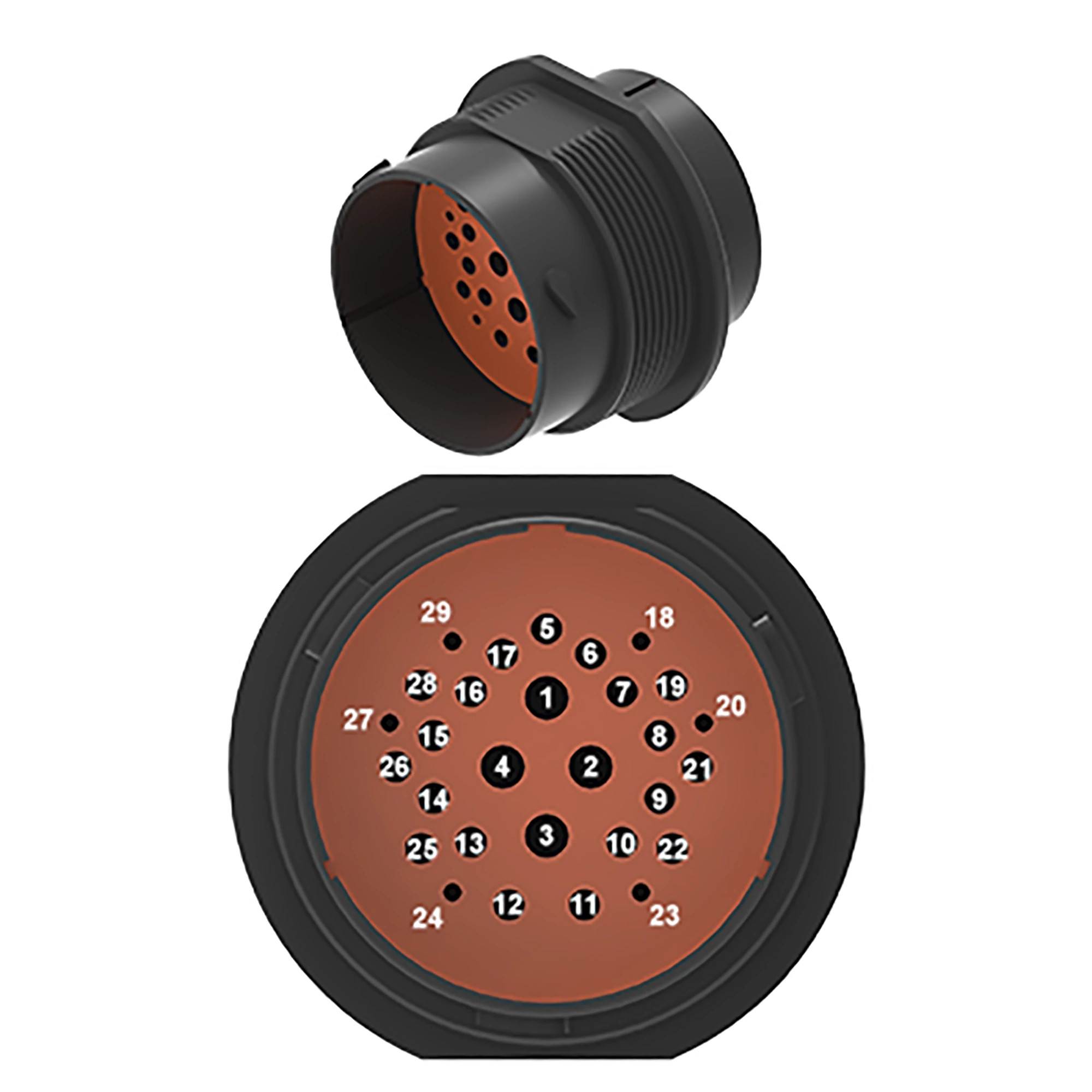 CONN DEUTSCH HDP20 31W FS BLK PLSTC