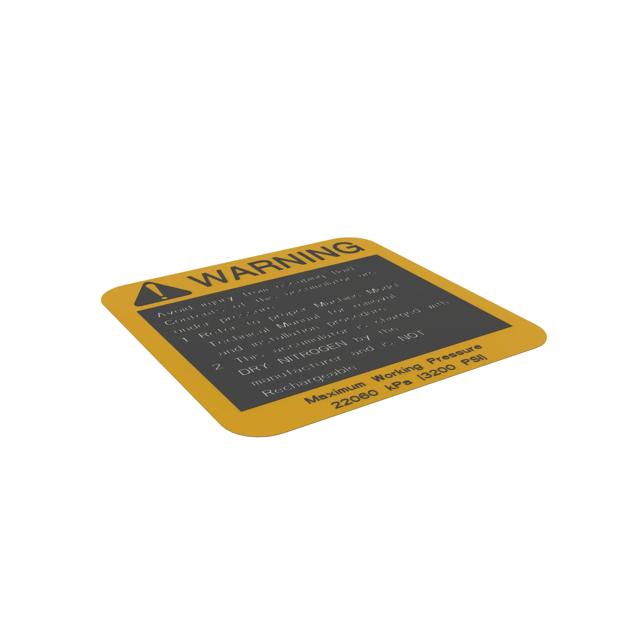 John Deere Accumulator Safety Sign, English - T225384