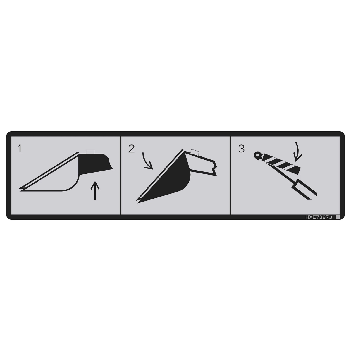 John Deere Hydraulic Cylinder Safety Stop Label - HXE73873