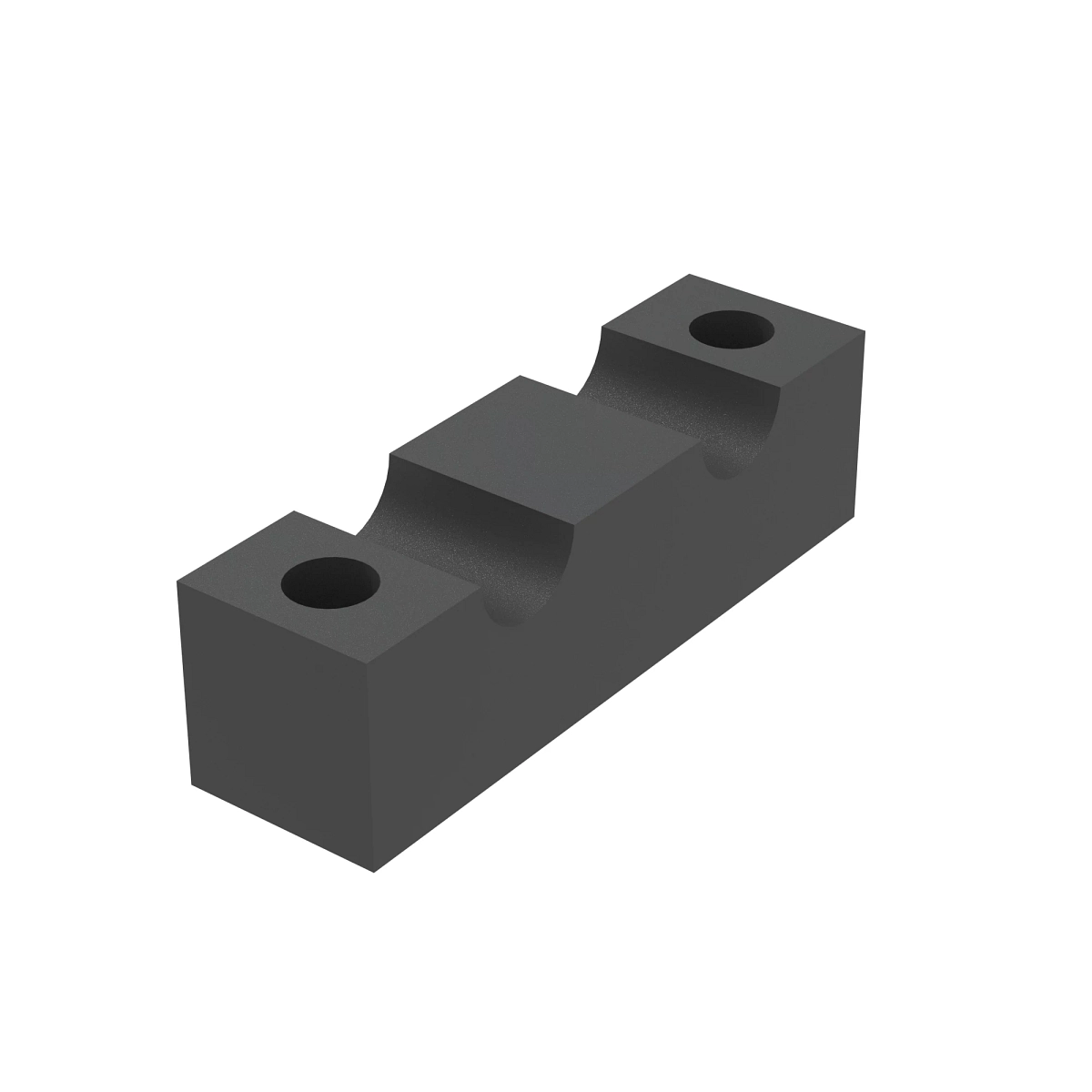 Block Clamp, Rubber Block, 2 Slot 2