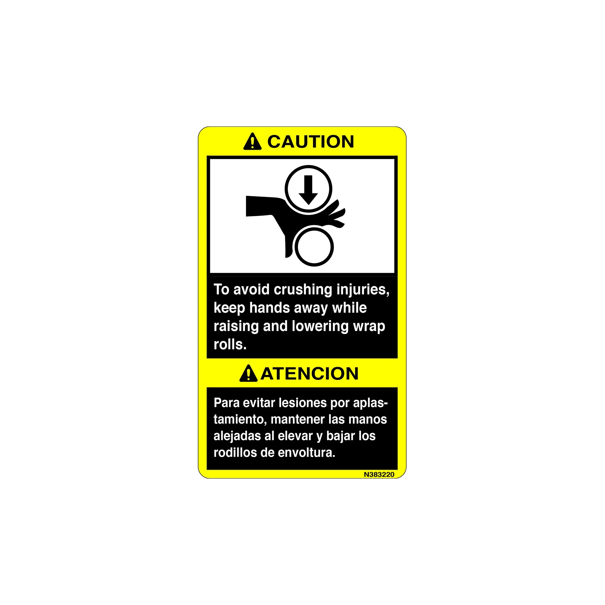 John Deere Roll Crush Label, Bilingual - N383220