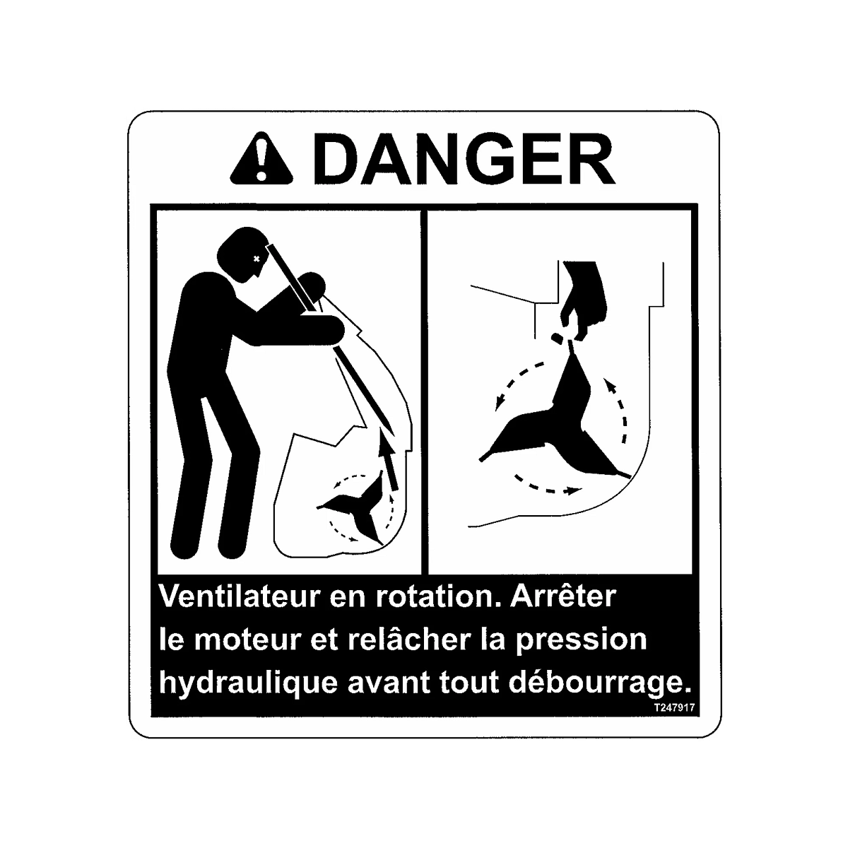 Label, Danger, French Rotating Fan