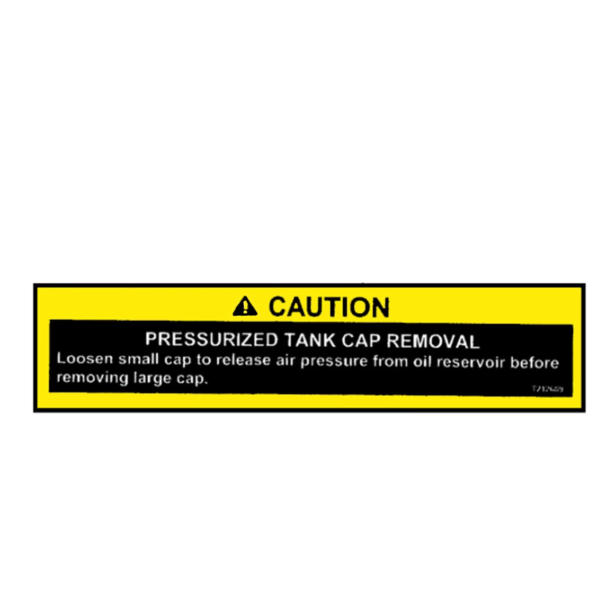 Label, Pressure Tank Cap Removal