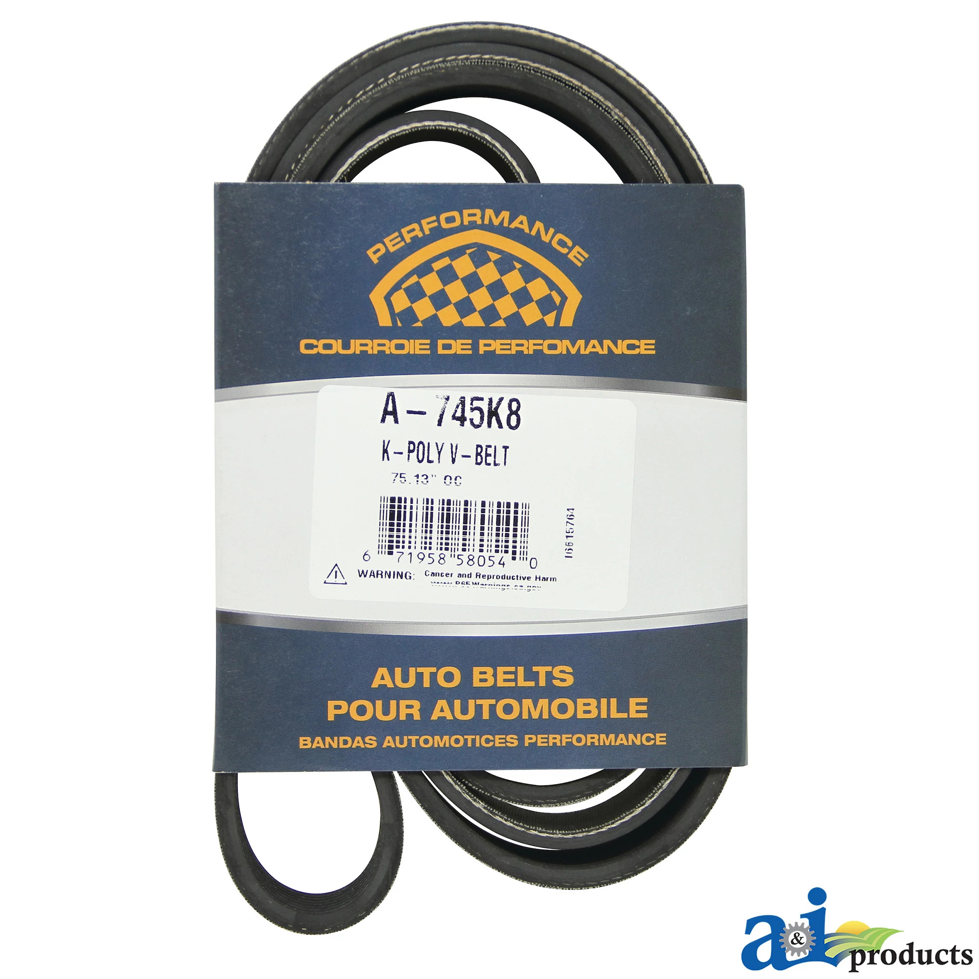 A&I Products V-Belt, Effective Length 1892 mm (74.5 inch) - A-745K8