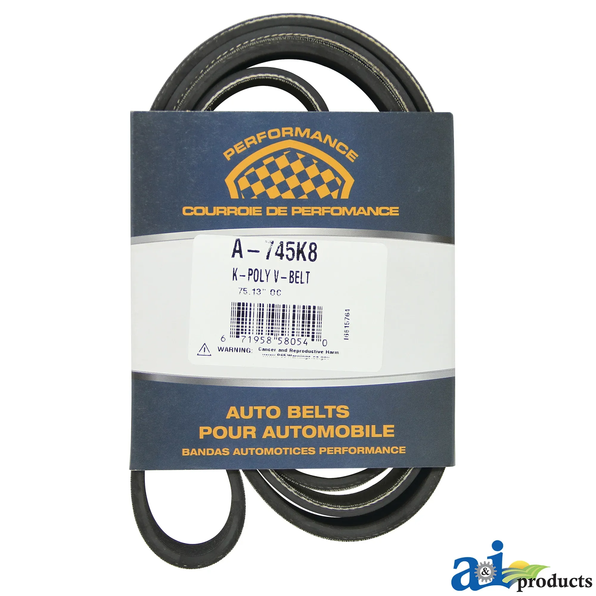 A&I Products V-Belt, Effective Length 1892 mm (74.5 inch) - A-745K8