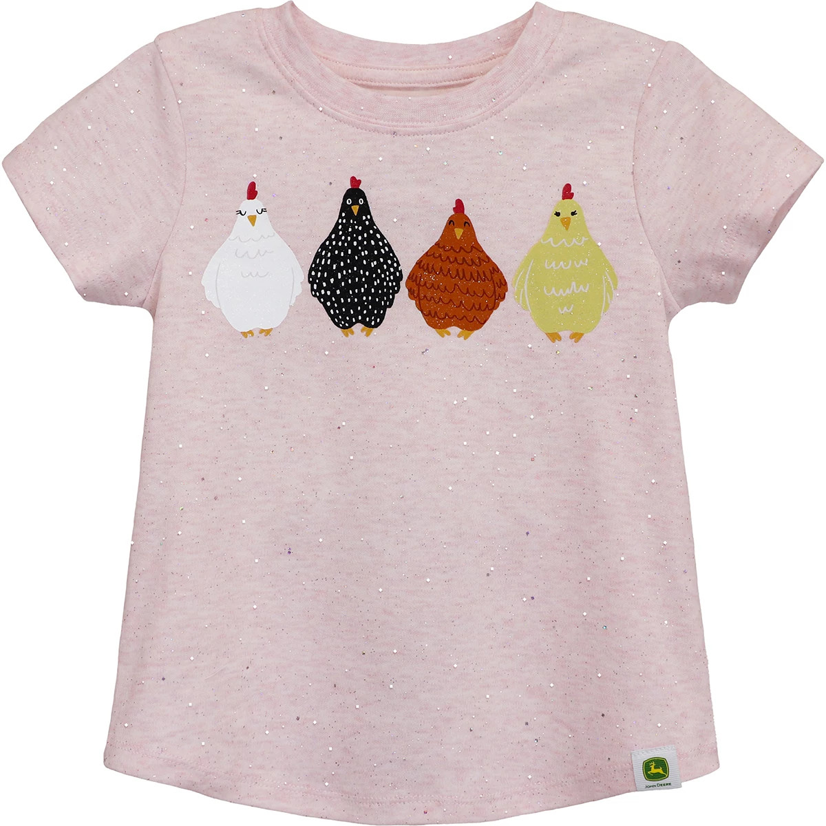 Youth Pink Glitter Hens T-Shirt