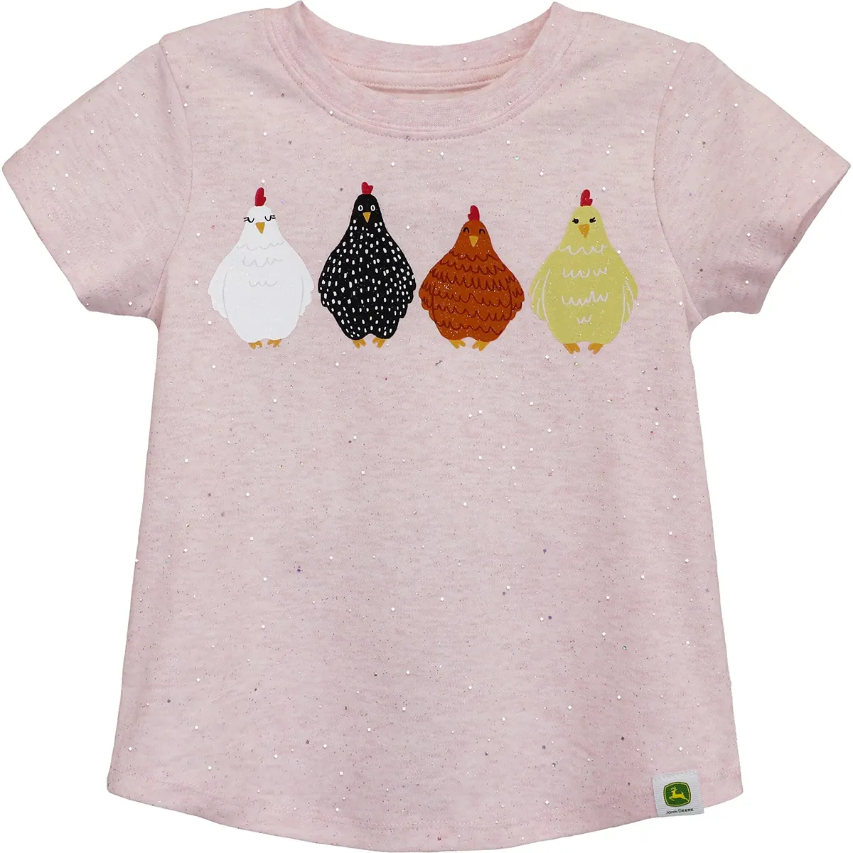 Youth Pink Glitter Hens T-Shirt
