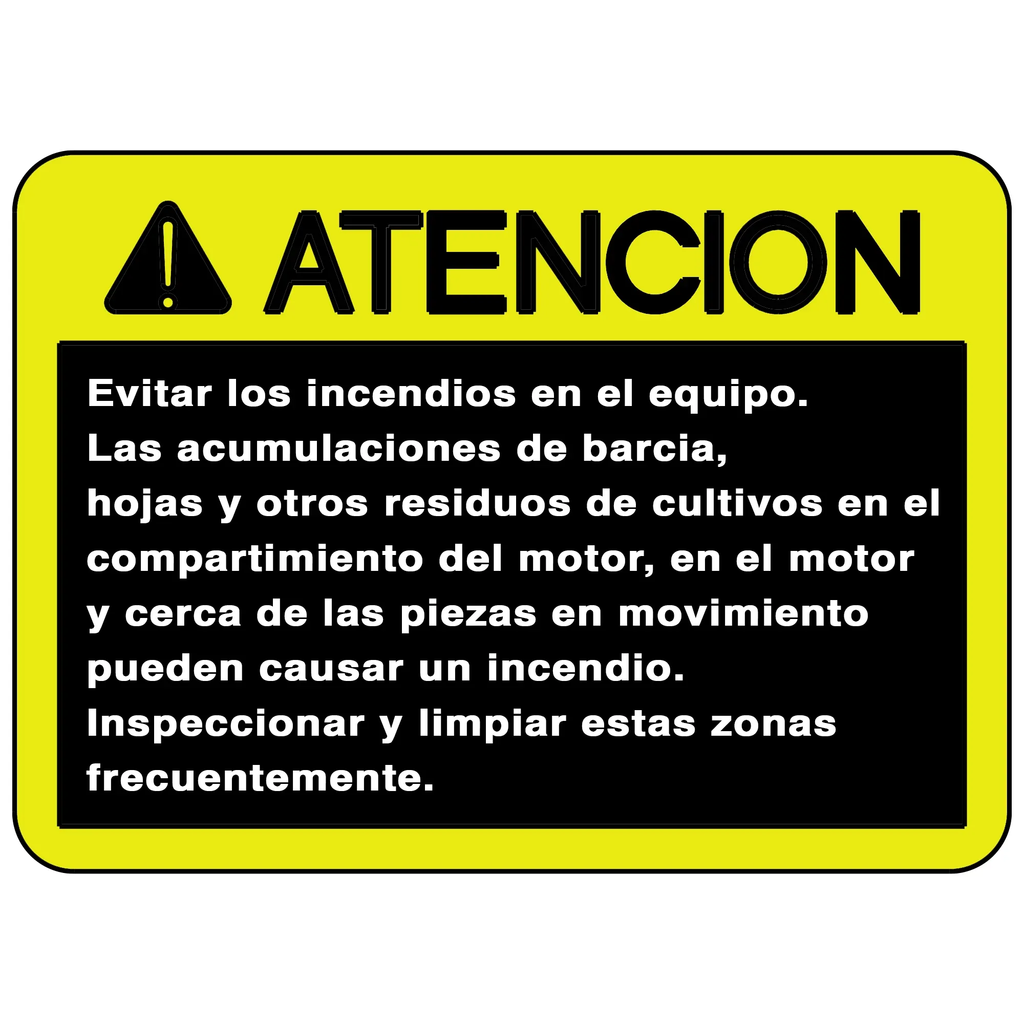 John Deere Safety Sign, Caution, Spanish - H170116