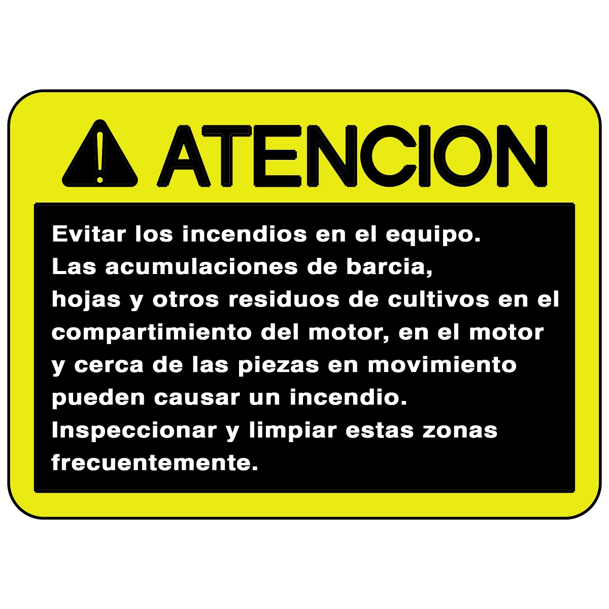 John Deere Safety Sign, Caution, Spanish - H170116