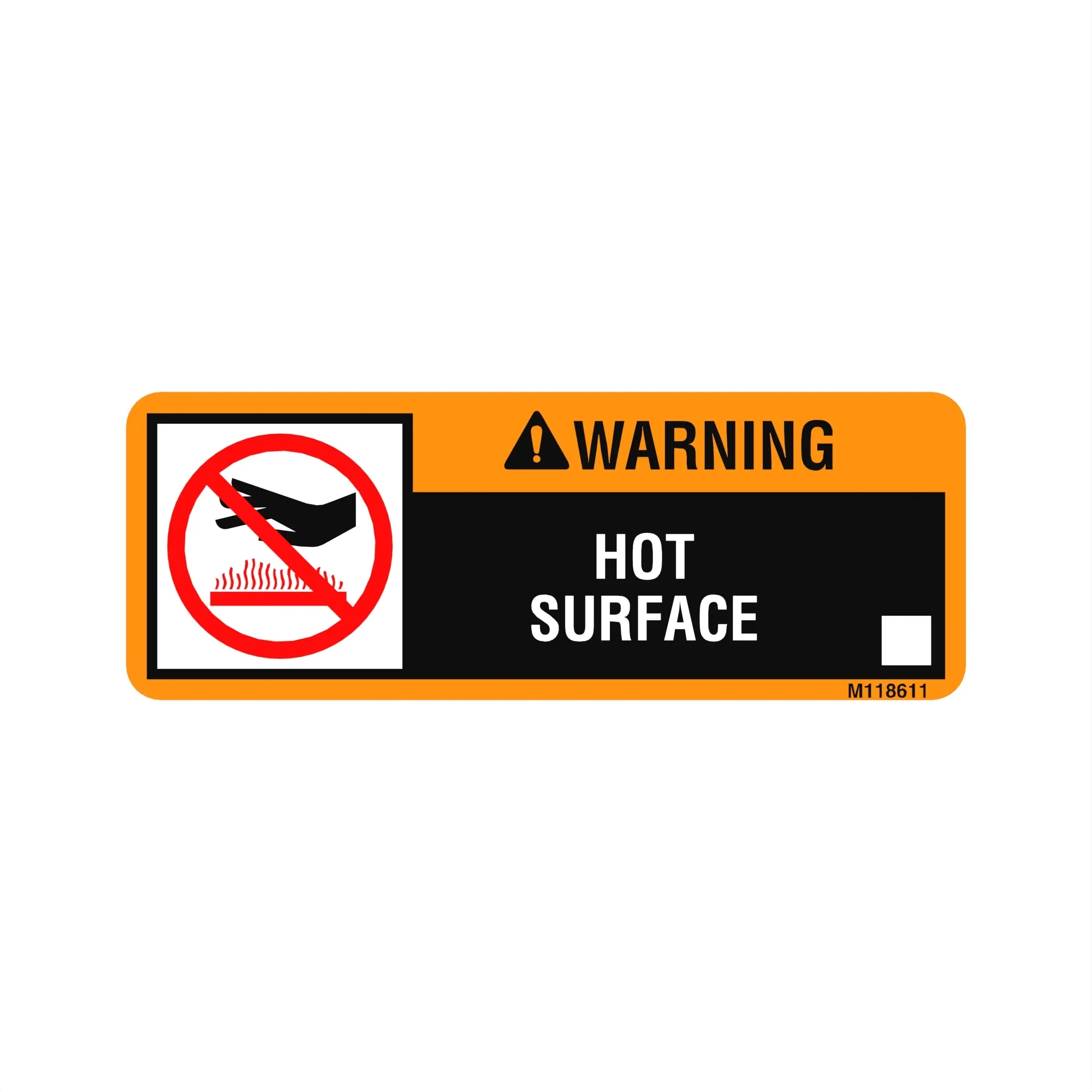 John Deere Warning Hot Surface Label - M118611